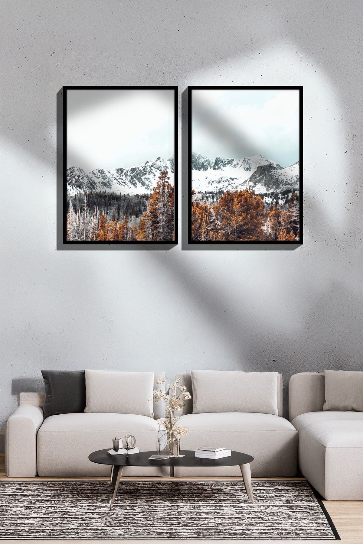 Conjunto de 2 Quadros Decorativos Emoldurados Ersy2Lımodel40 - Moldura Madeira Maciça 33x48cm - Multicolor