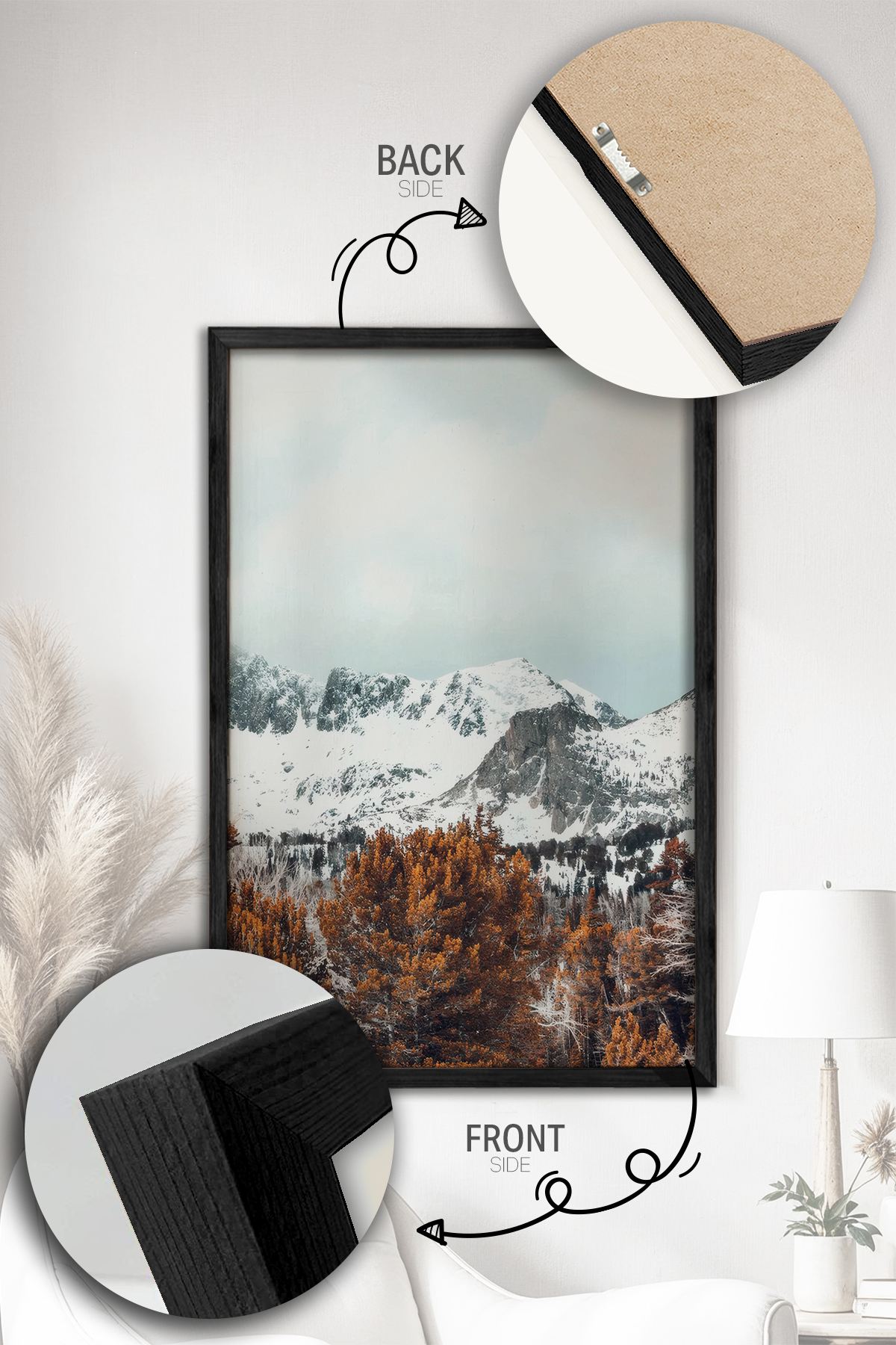 Conjunto de 2 Quadros Decorativos Emoldurados Ersy2Lımodel40 - Moldura Madeira Maciça 33x48cm - Multicolor