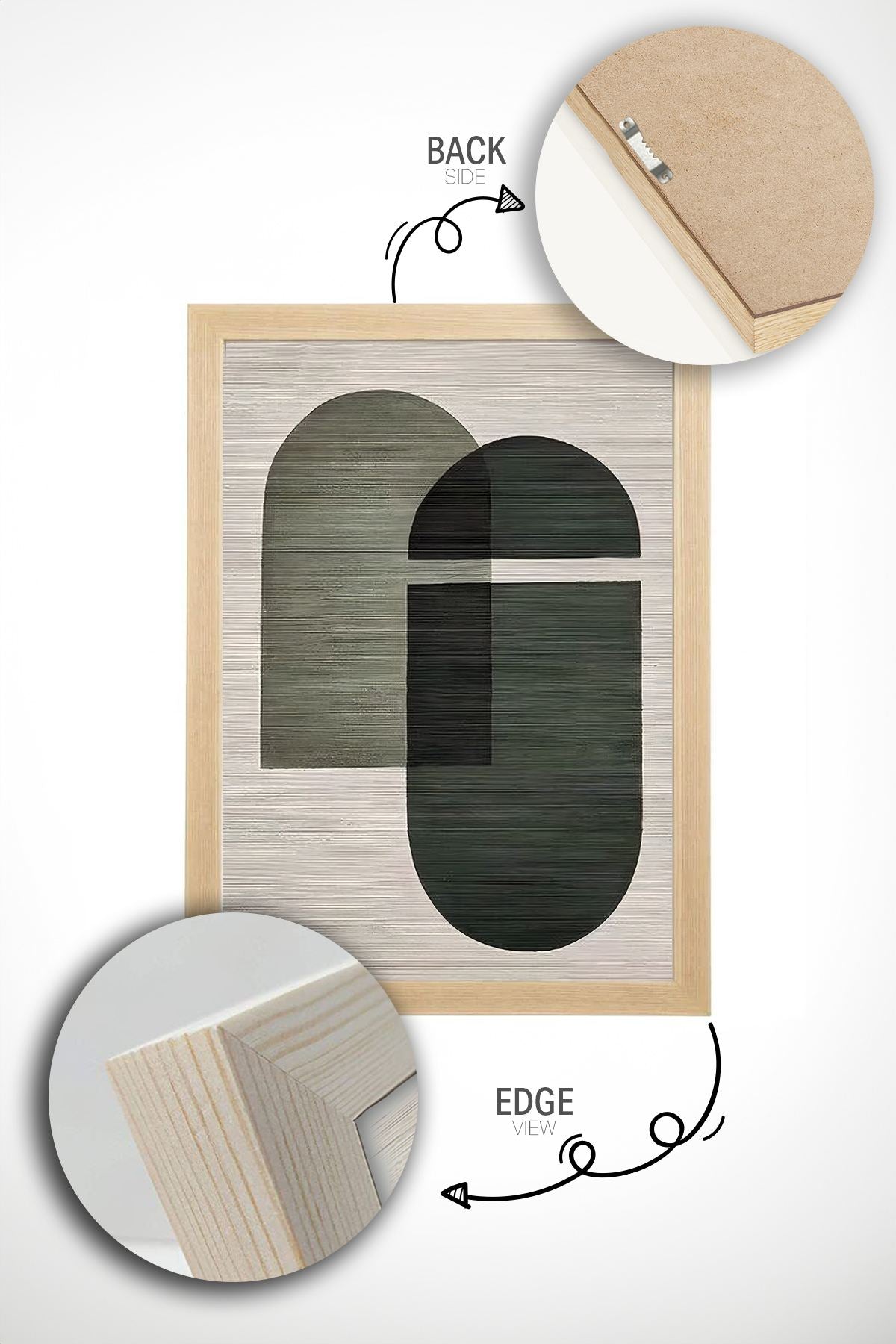 Conjunto de 2 Quadros Decorativos em Madeira Maciça - Impressão Digital Multicolor 33x48cm