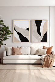 Conjunto de 2 Quadros Decorativos em Madeira Maciça - Impressão Digital Multicolor 33x48cm