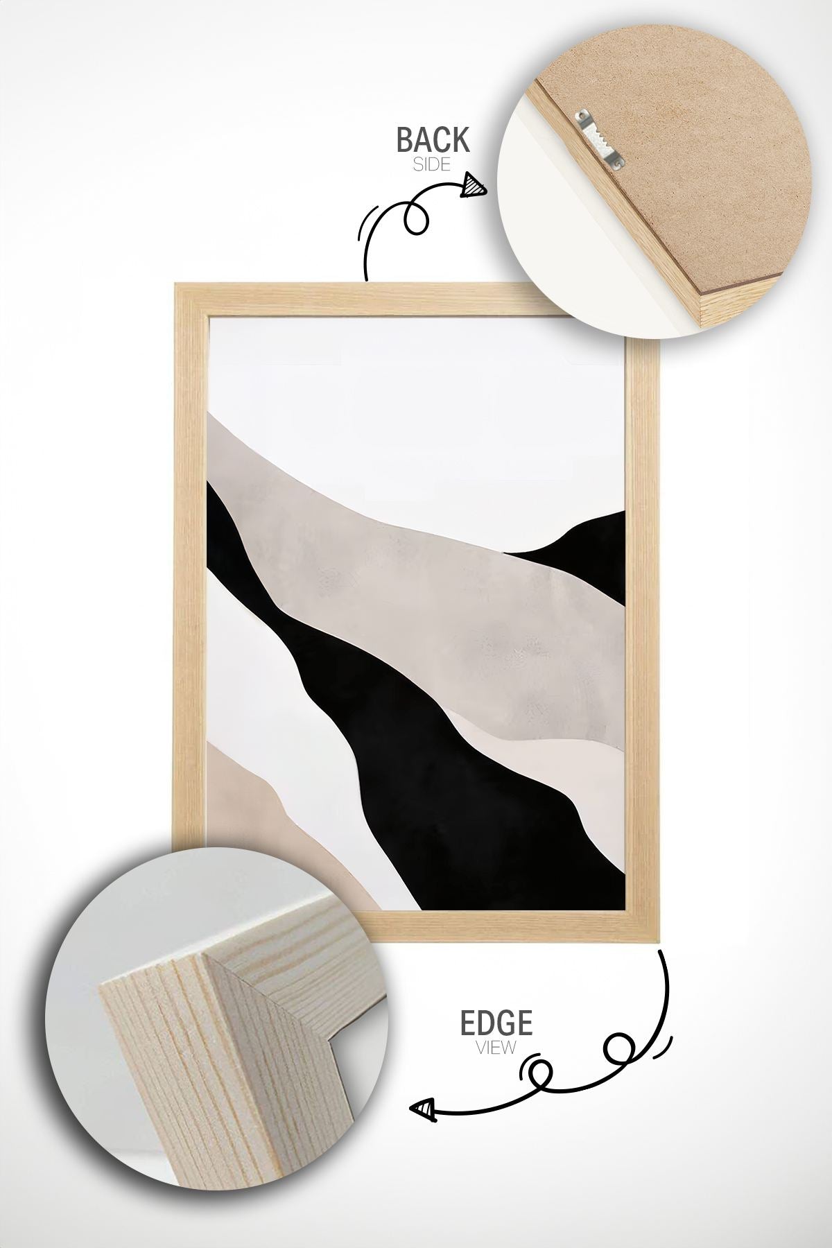 Conjunto de 2 Quadros Decorativos em Madeira Maciça - Impressão Digital Multicolor 33x48cm