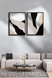 Conjunto de 2 Quadros Decorativos Emoldurados - Madeira Maciça 33x48cm - Impressão Digital Premium