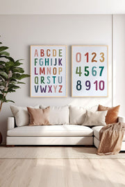 Conjunto de 2 Quadros Decorativos em Madeira Maciça - Impressão Digital Multicolor 33x48cm