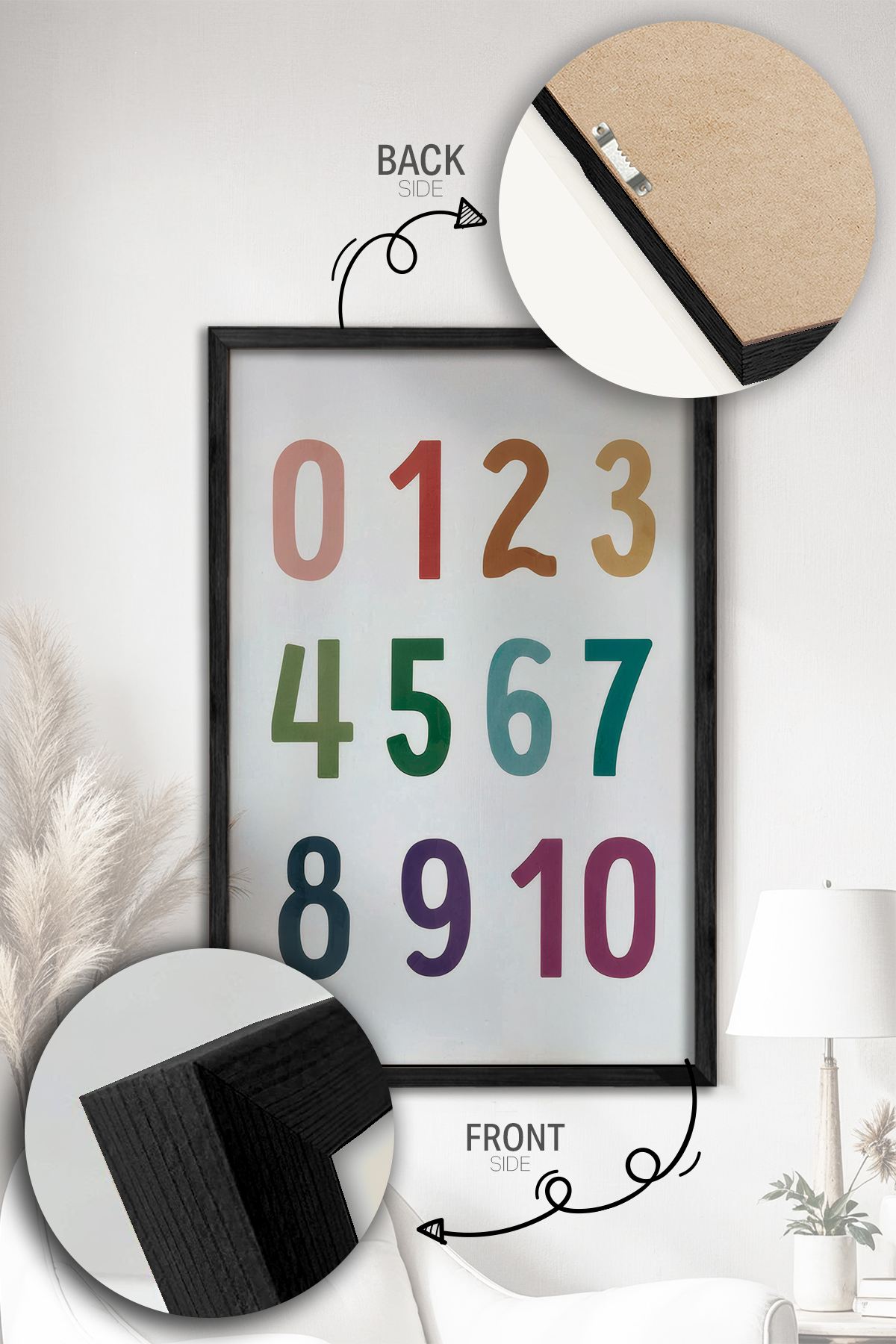 Conjunto de 2 Quadros Decorativos Emoldurados - Madeira Maciça 33x48cm - Impressão Digital Premium