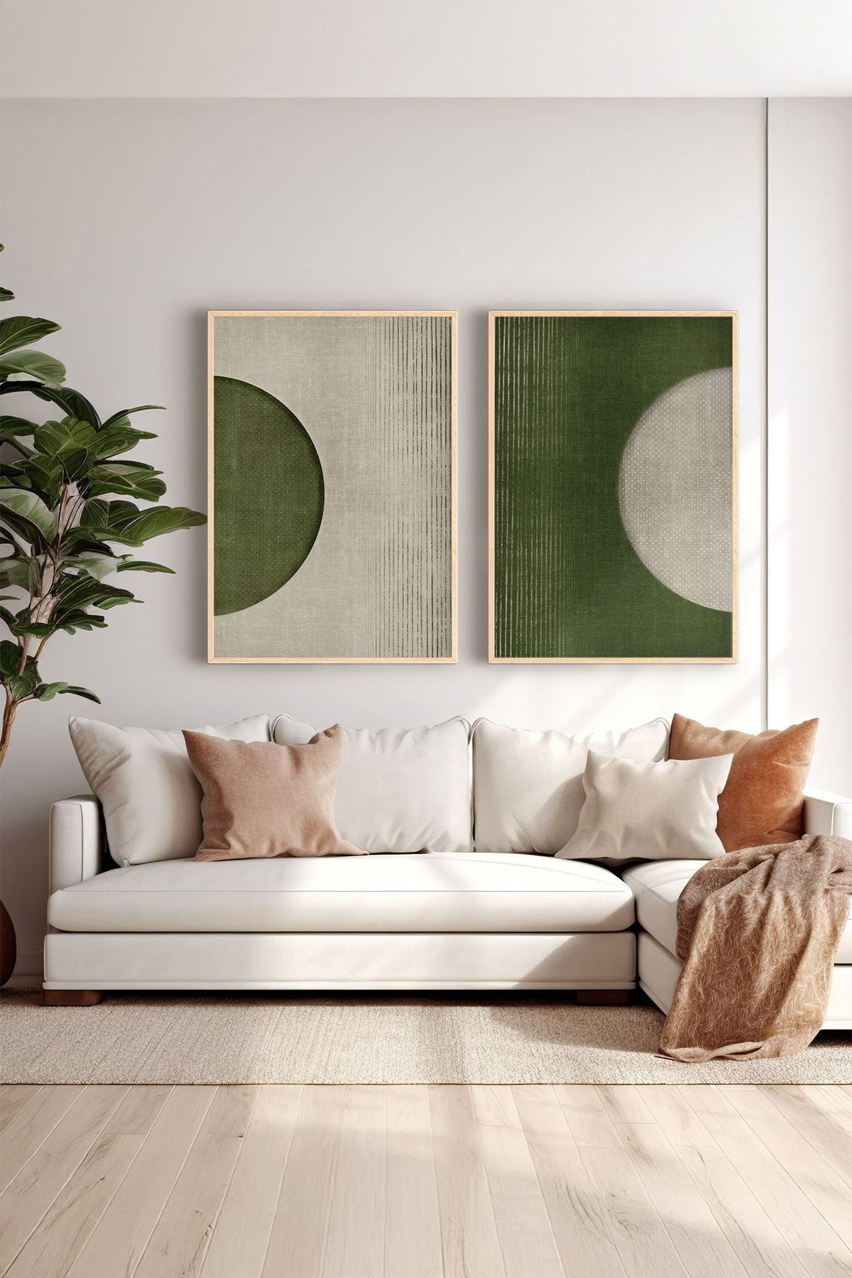 Conjunto de 2 Quadros Decorativos em Madeira Maciça - Impressão Digital Multicolor 33x48cm