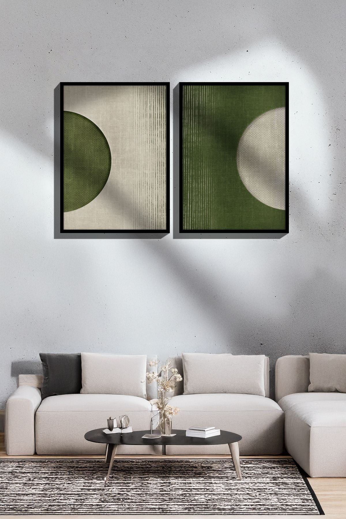 Conjunto de 2 Quadros Decorativos Emoldurados Ersy2Lı - Moldura Madeira Maciça - 33x48cm - Multicolor