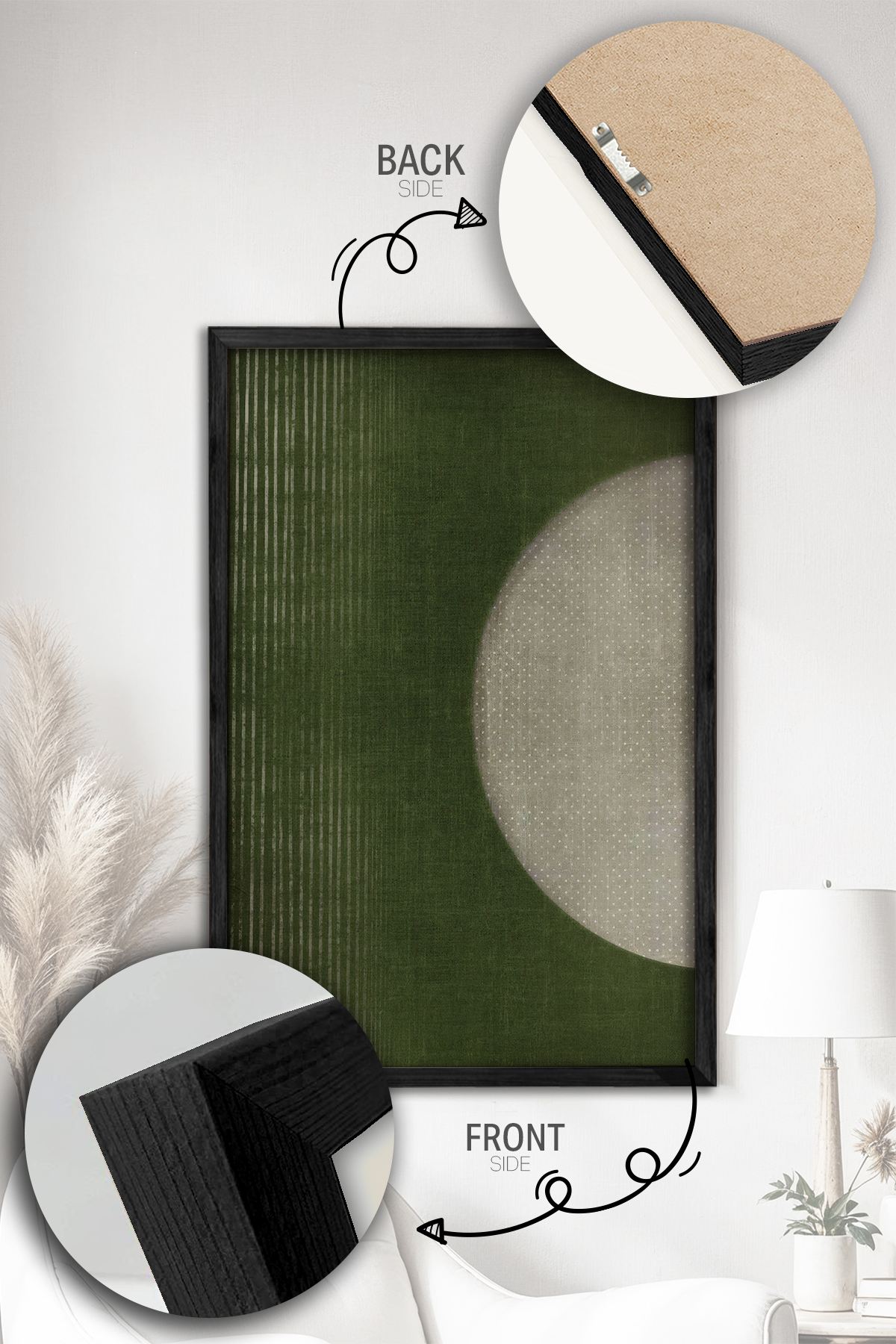 Conjunto de 2 Quadros Decorativos Emoldurados Ersy2Lı - Moldura Madeira Maciça - 33x48cm - Multicolor