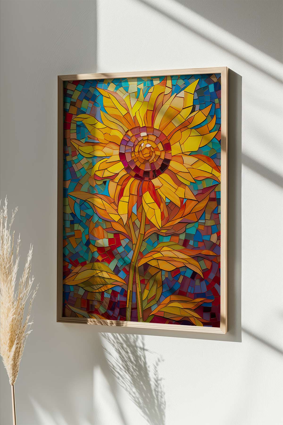 Quadro Decorativo Emoldurado Multicolor em Madeira Maciça - Arte Digital Premium 33x48cm