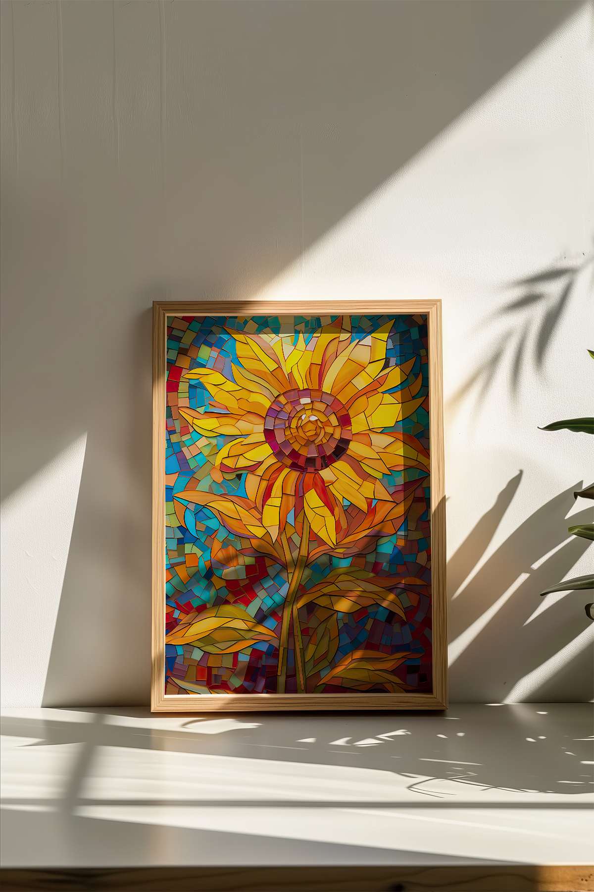 Quadro Decorativo Emoldurado Multicolor em Madeira Maciça - Arte Digital Premium 33x48cm