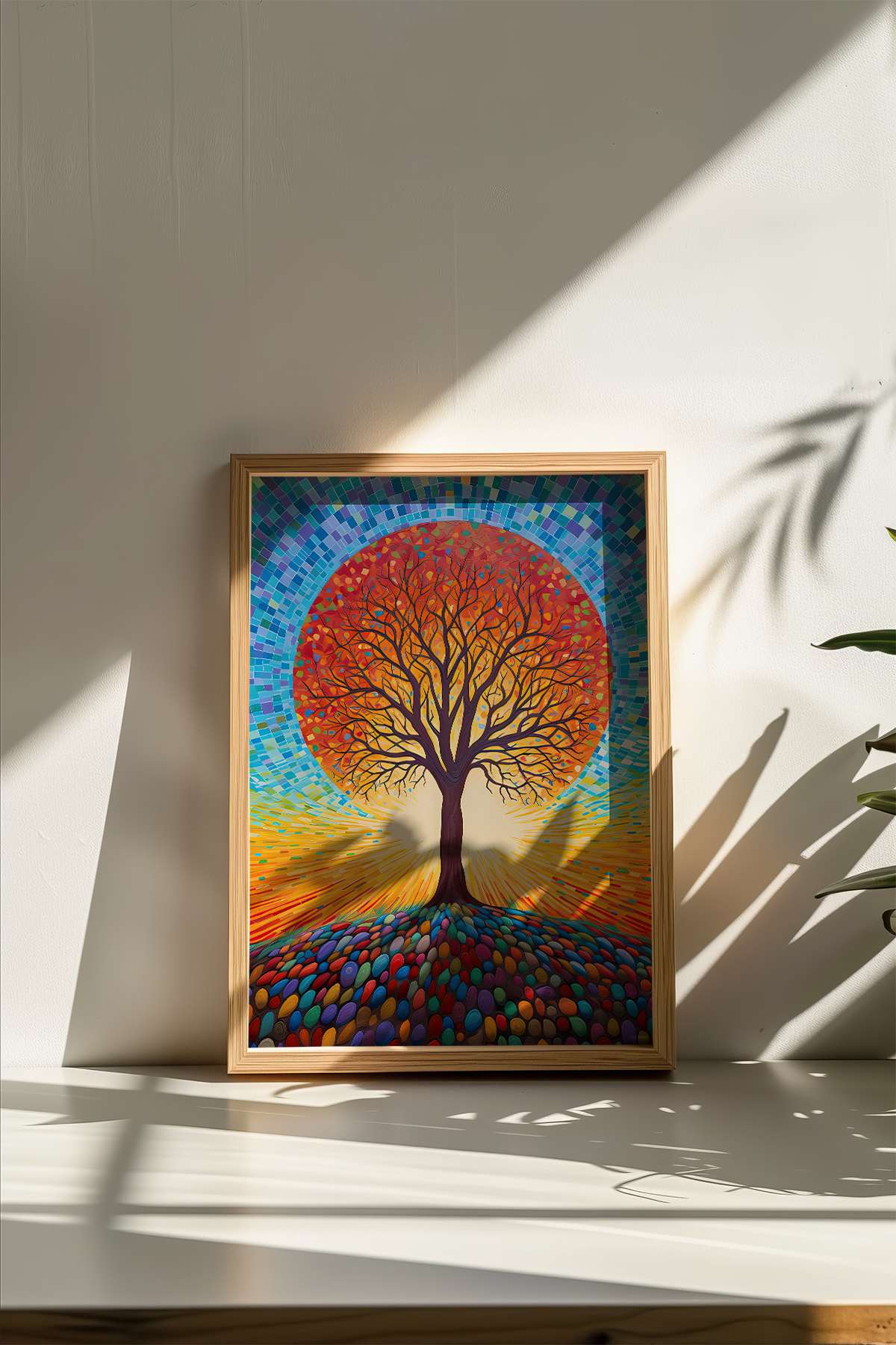 Quadro Decorativo Emoldurado Multicolor - Madeira Maciça 33x48cm - Impressão Digital Premium