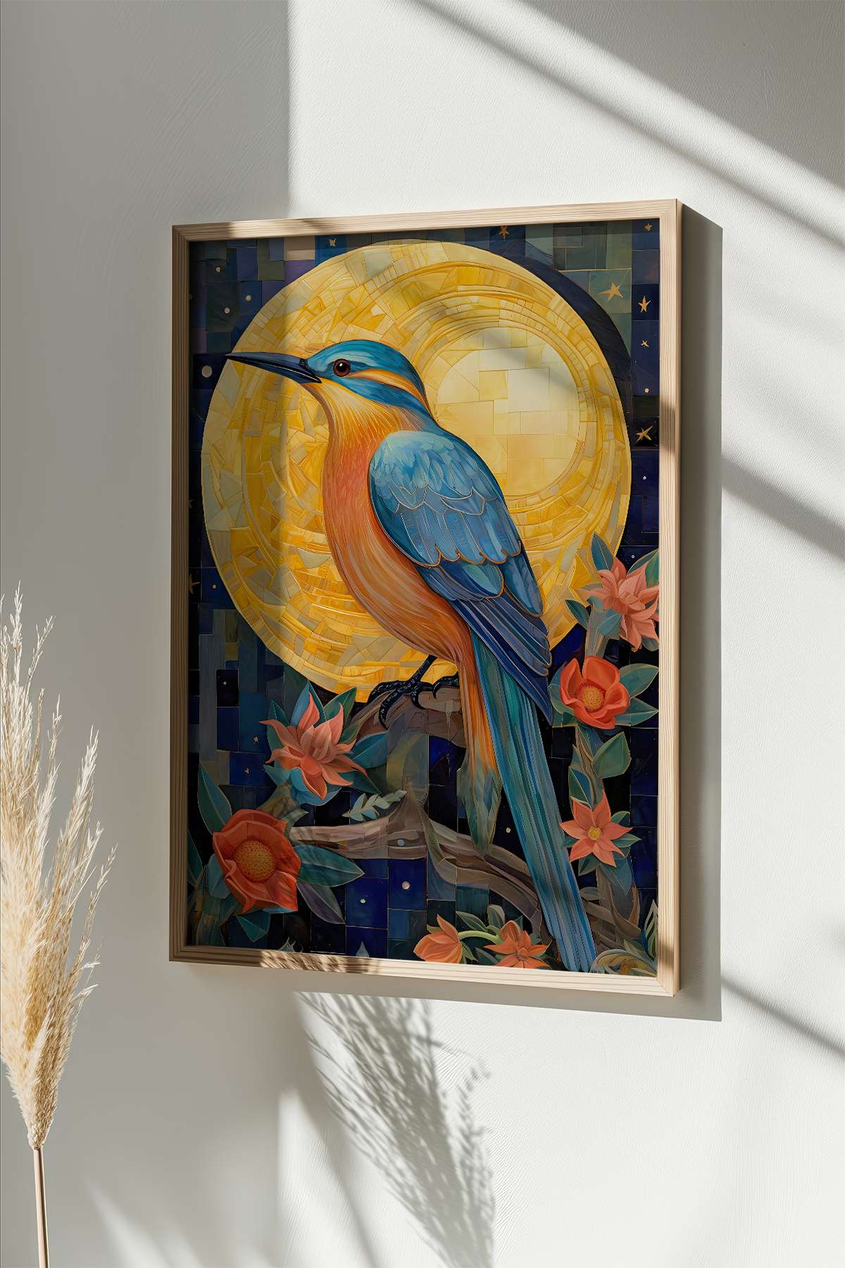 Quadro Decorativo Emoldurado Multicolor - Madeira Maciça 33x48cm - Impressão Digital de Alta Qualidade