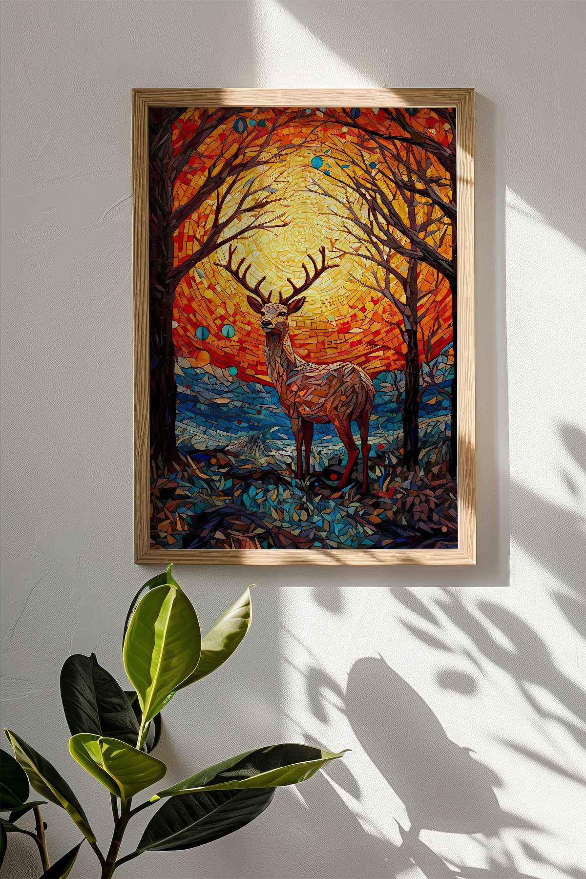 Quadro Decorativo Multicolor em Madeira Maciça - Impressão Digital Premium 33x48cm