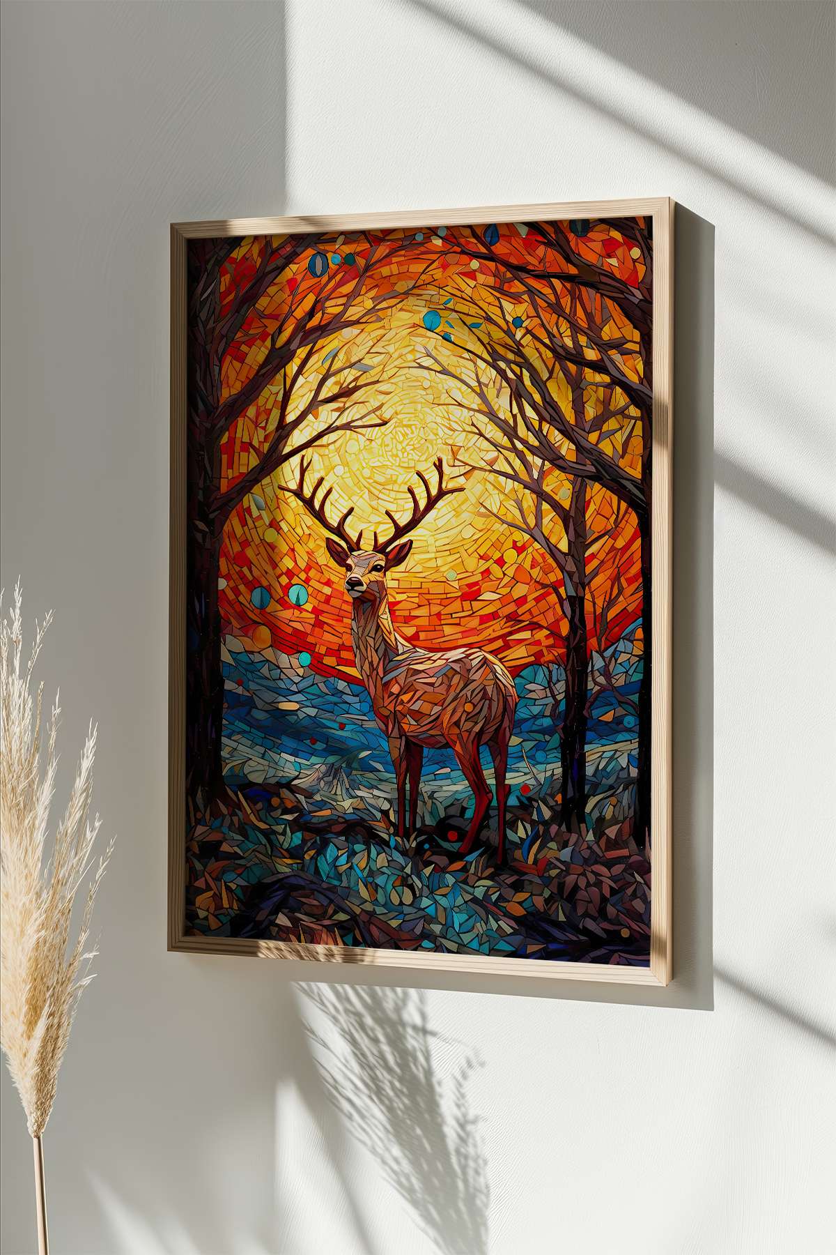 Quadro Decorativo Multicolor em Madeira Maciça - Impressão Digital Premium 33x48cm