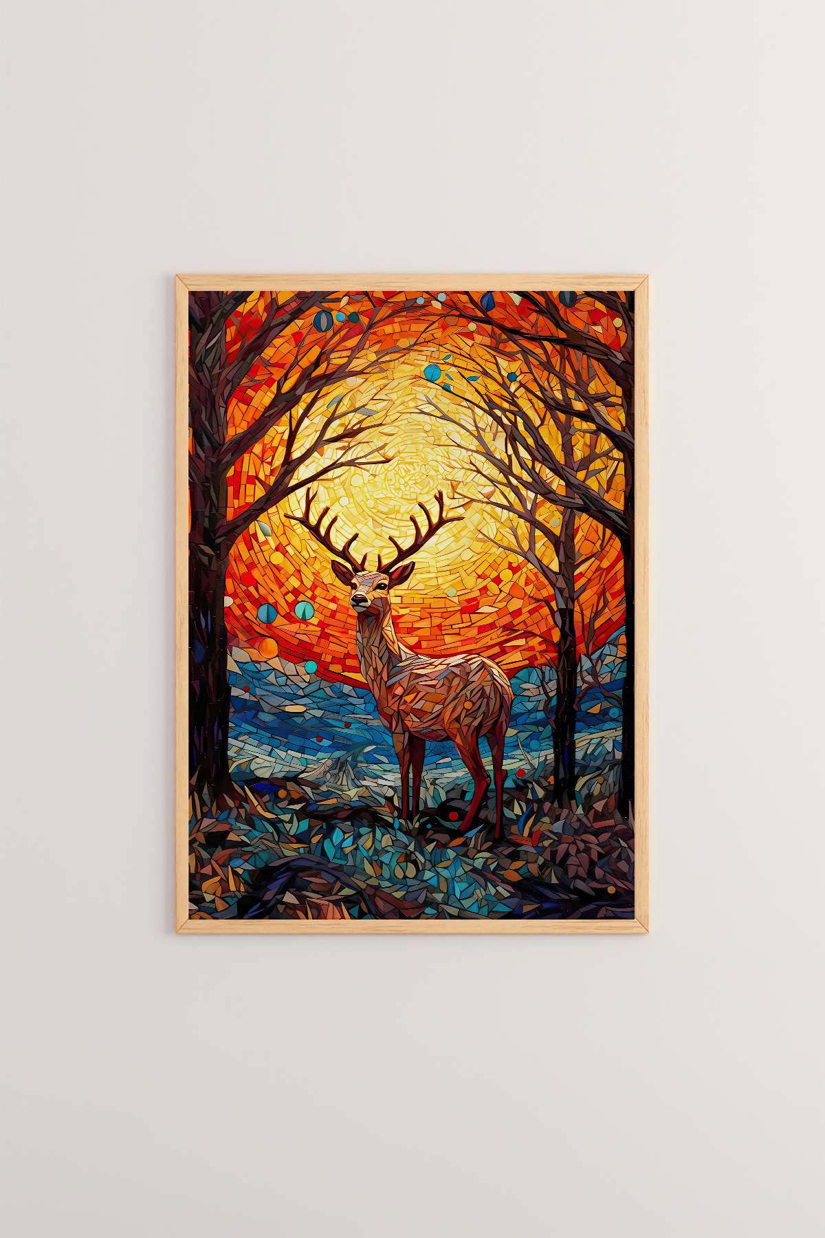 Quadro Decorativo Multicolor em Madeira Maciça - Impressão Digital Premium 33x48cm