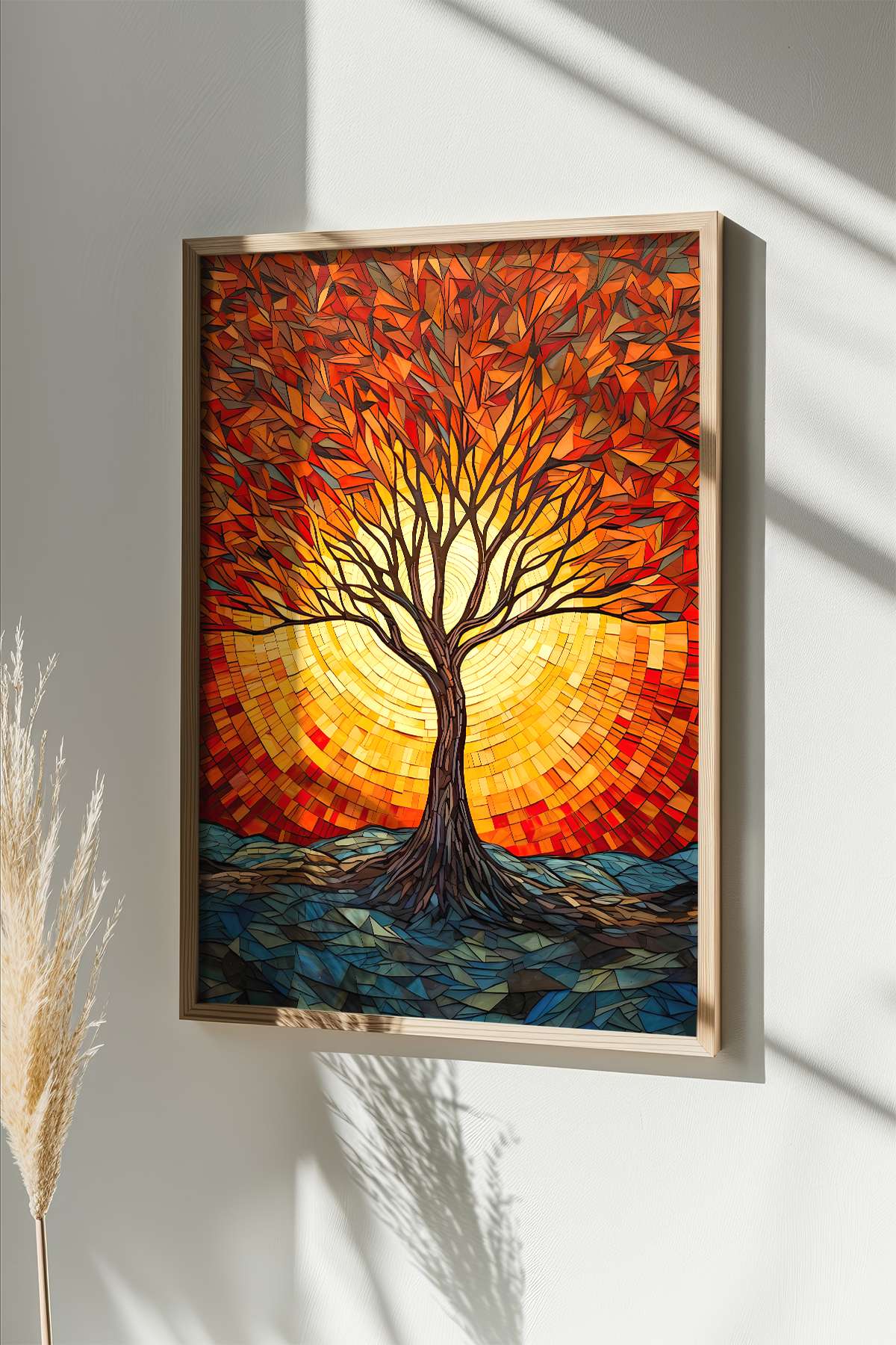 Quadro Decorativo Emoldurado Multicolor - Madeira Maciça 33x48cm - Impressão Digital de Alta Qualidade