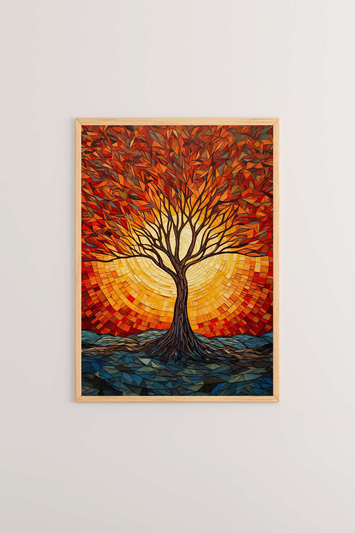 Quadro Decorativo Emoldurado Multicolor - Madeira Maciça 33x48cm - Impressão Digital de Alta Qualidade