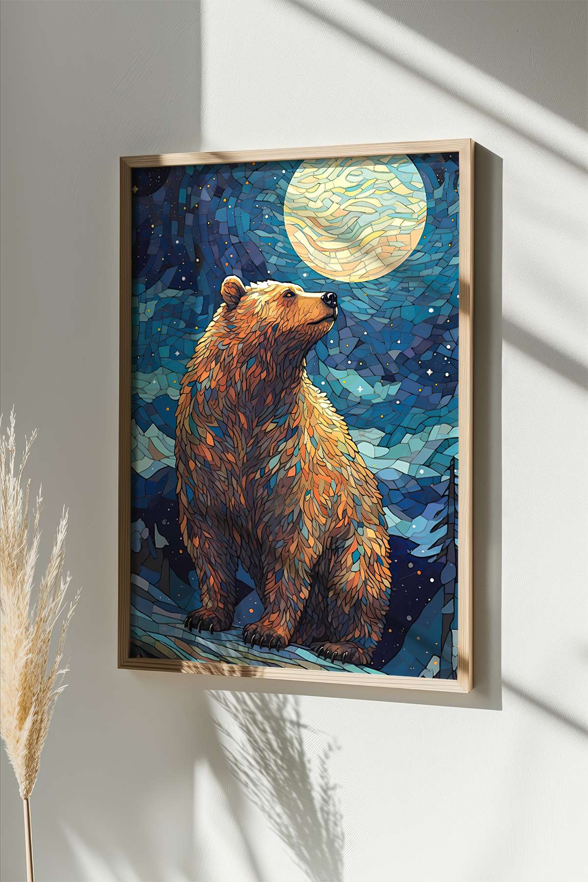 Quadro Decorativo Emoldurado Multicolor 33x48cm - Moldura Madeira Maciça 2cm - Impressão Digital em MDF