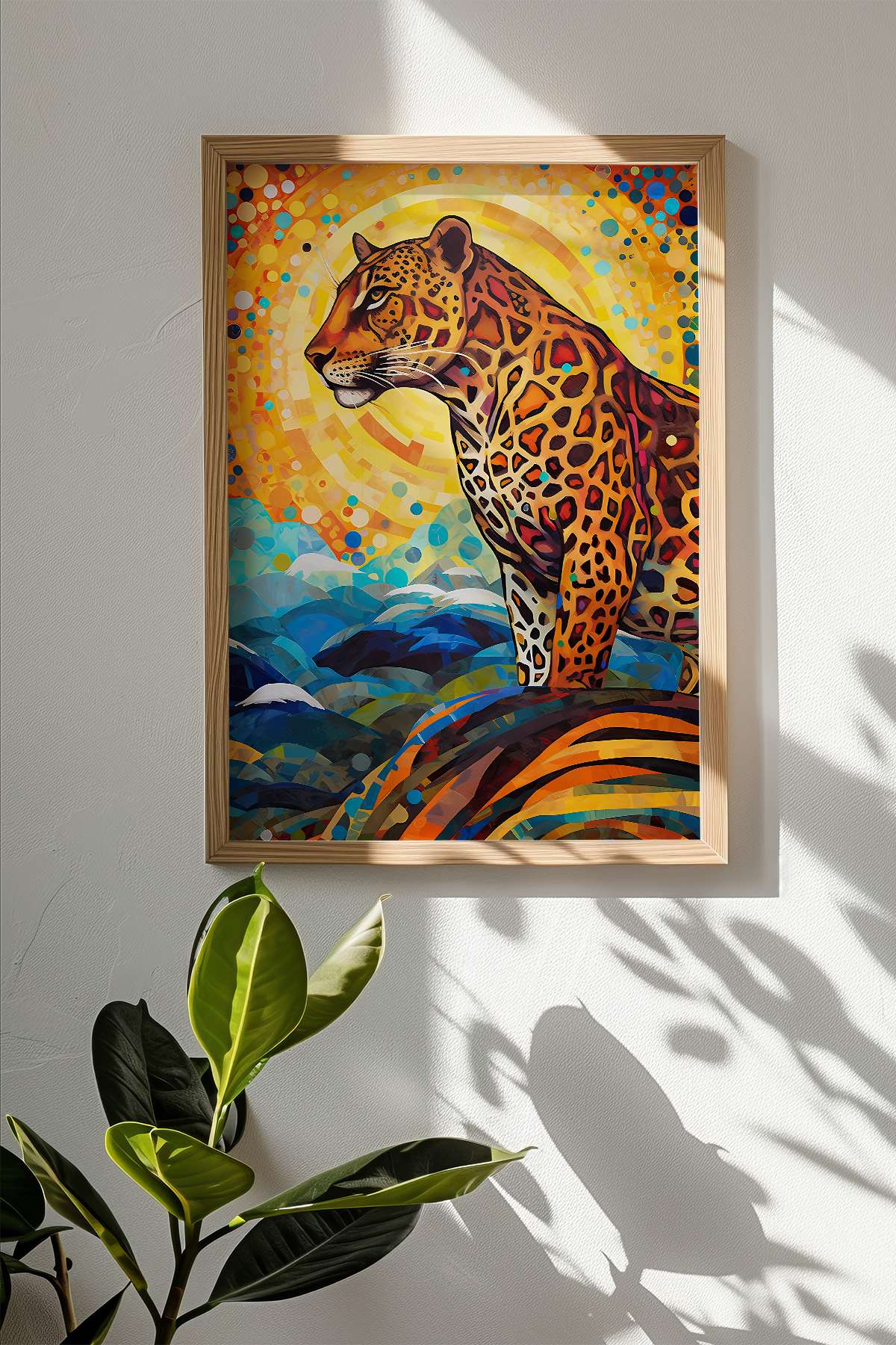 Quadro Decorativo Multicolor com Moldura de Madeira Maciça - Impressão Digital 33x48cm