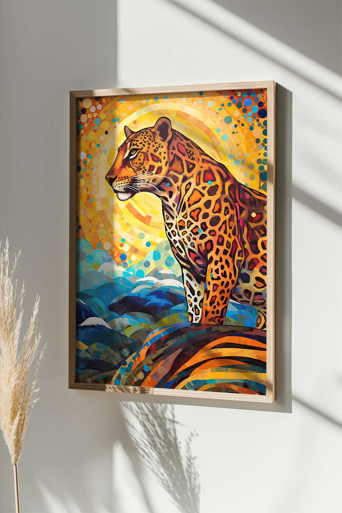 Quadro Decorativo Multicolor com Moldura de Madeira Maciça - Impressão Digital 33x48cm