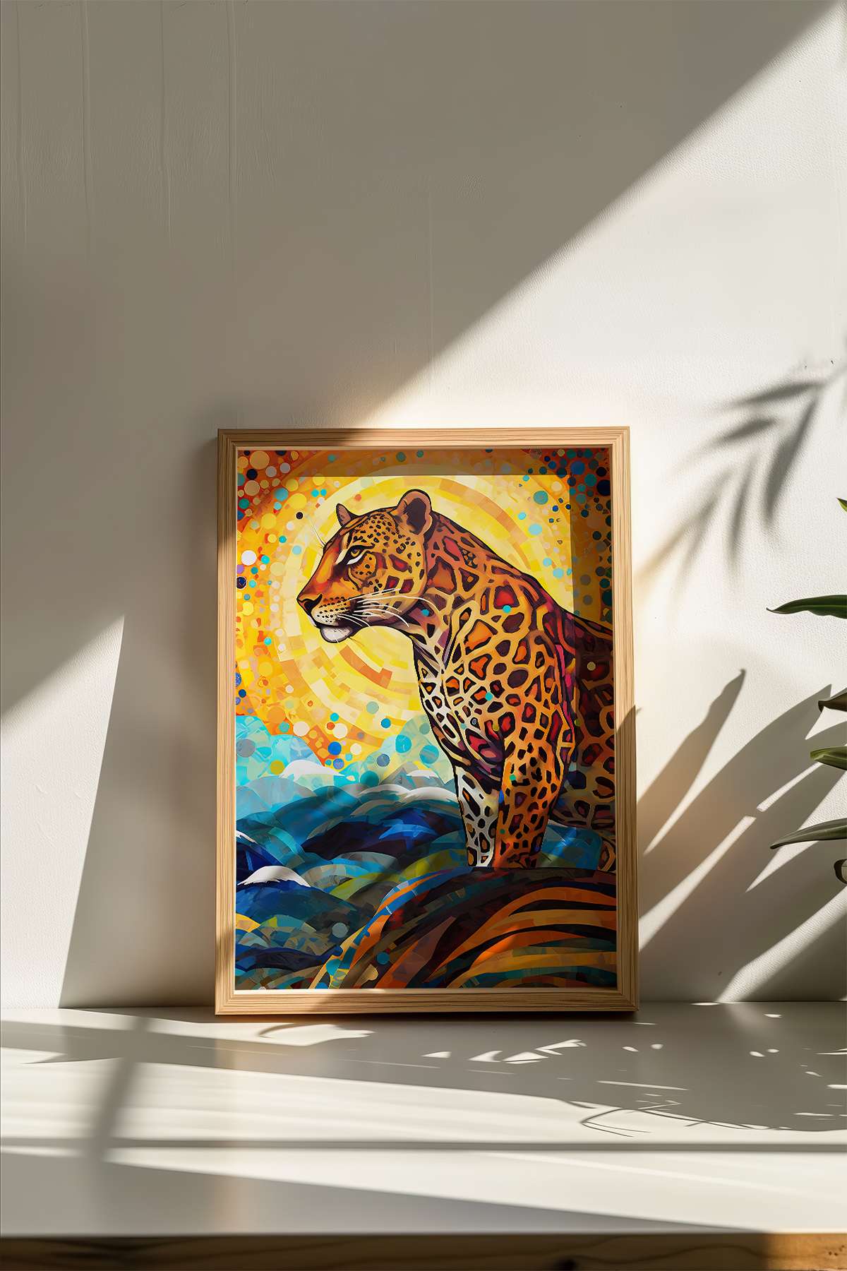 Quadro Decorativo Multicolor com Moldura de Madeira Maciça - Impressão Digital 33x48cm