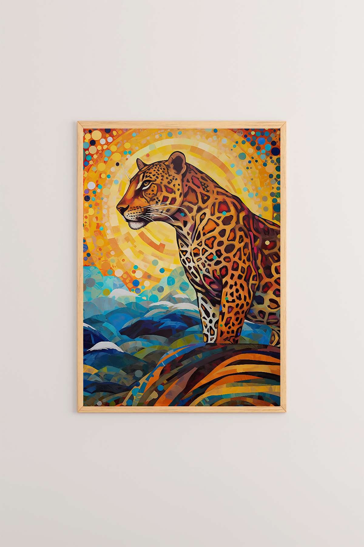 Quadro Decorativo Multicolor com Moldura de Madeira Maciça - Impressão Digital 33x48cm