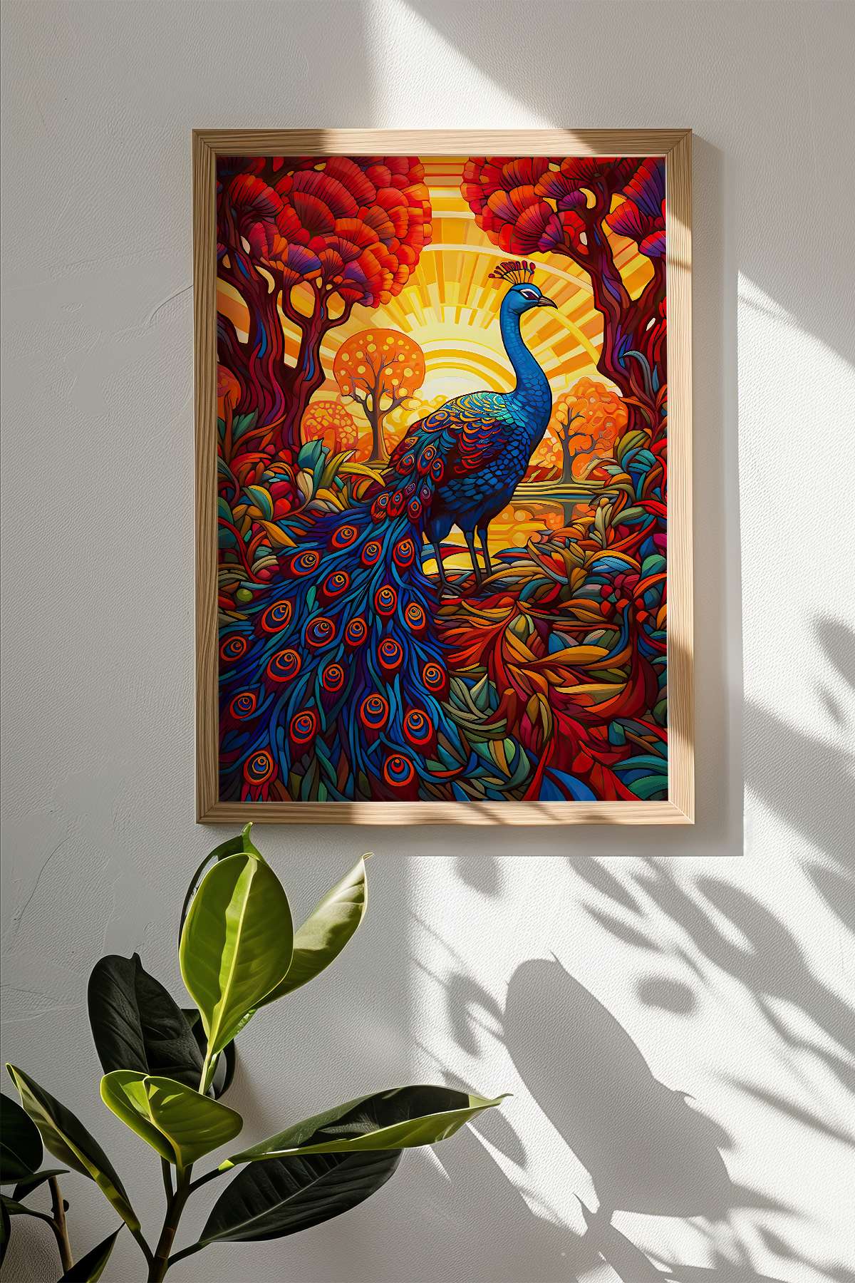 Quadro Decorativo Multicolor com Moldura de Madeira Maciça - Impressão Digital 33x48cm