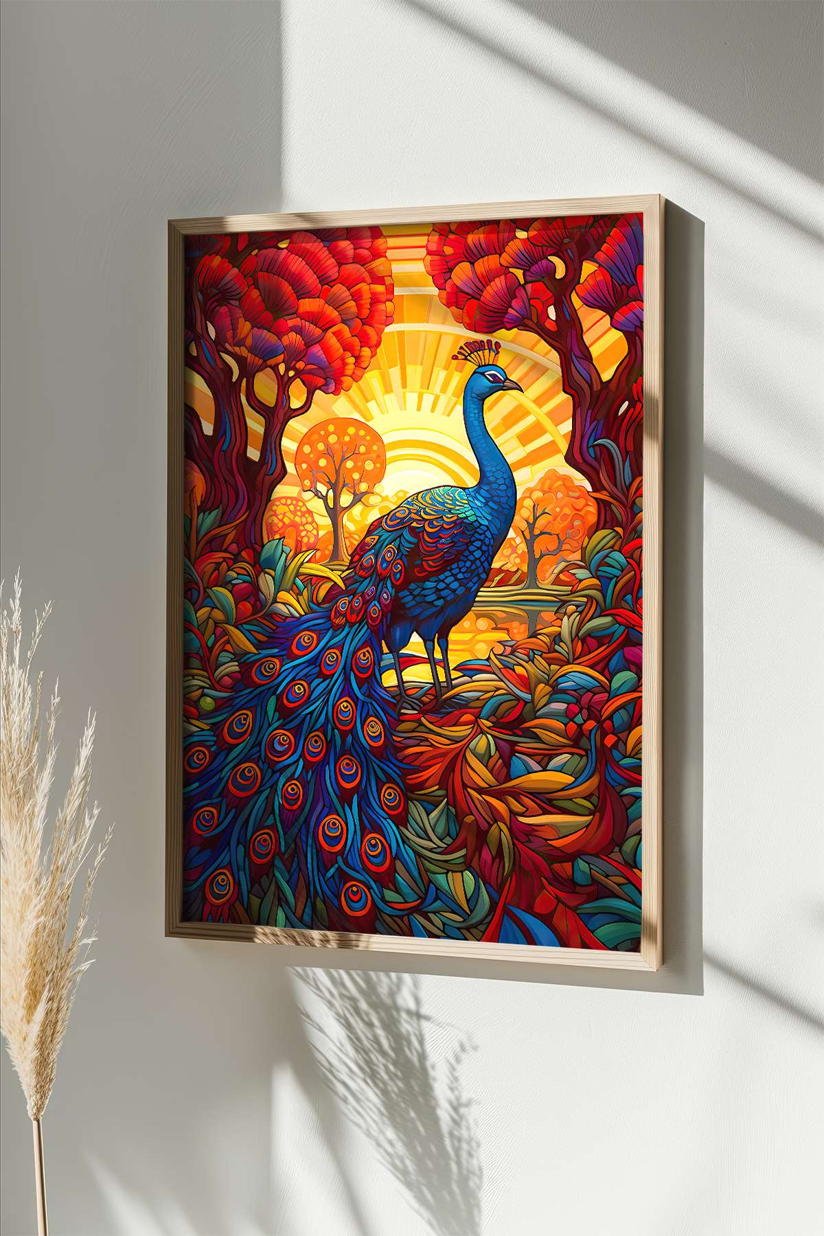 Quadro Decorativo Multicolor com Moldura de Madeira Maciça - Impressão Digital 33x48cm