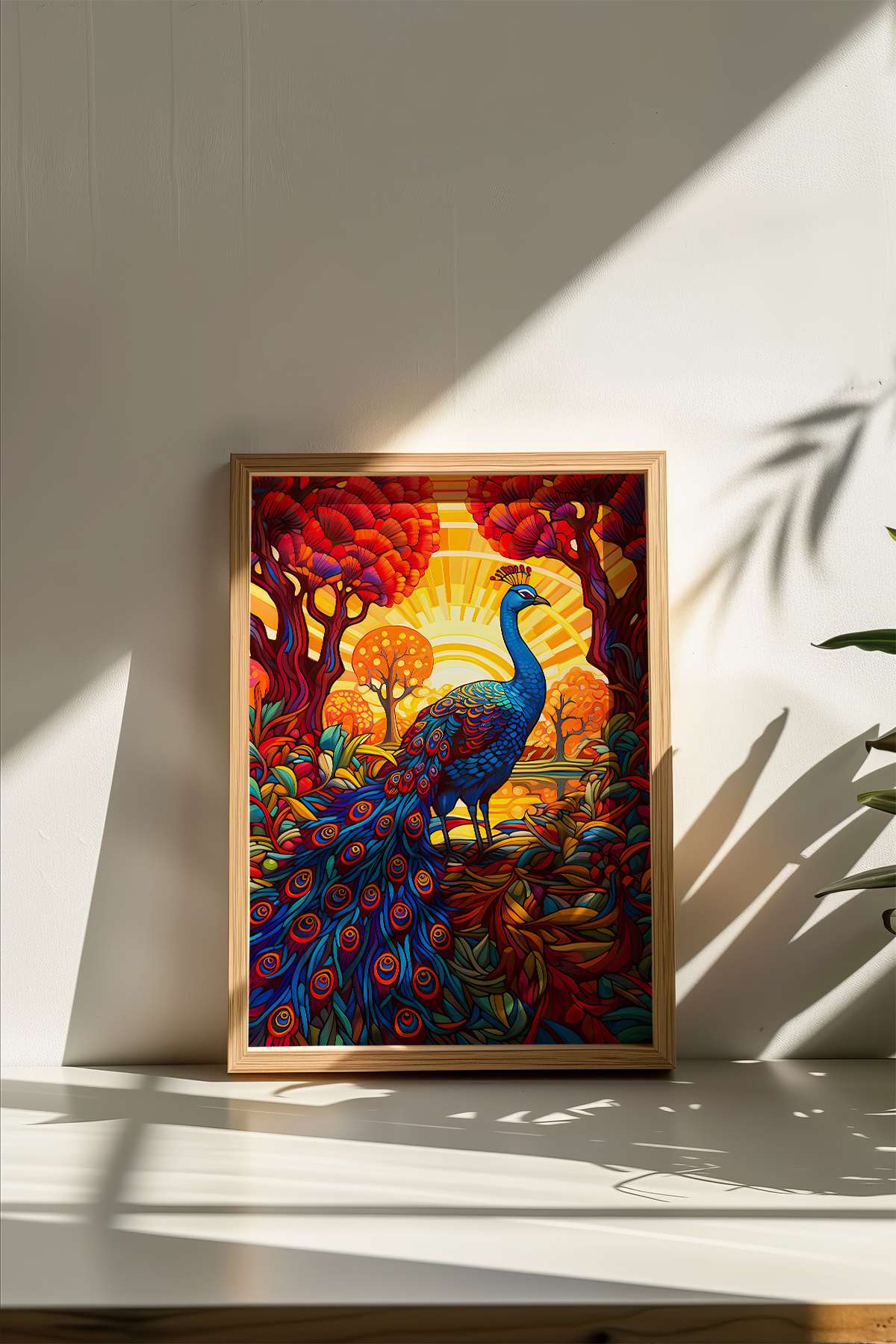 Quadro Decorativo Multicolor com Moldura de Madeira Maciça - Impressão Digital 33x48cm