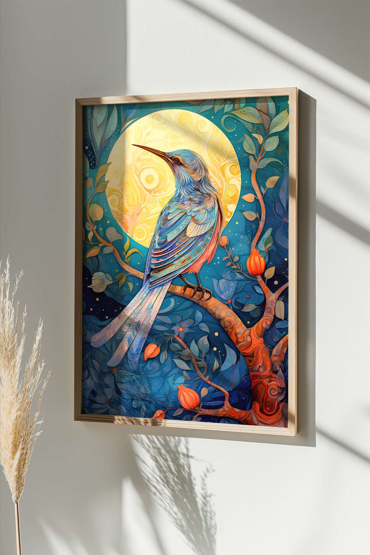 Quadro Decorativo Emoldurado Multicolor 33x48cm - Moldura Madeira Maciça 2cm - Impressão Digital em MDF