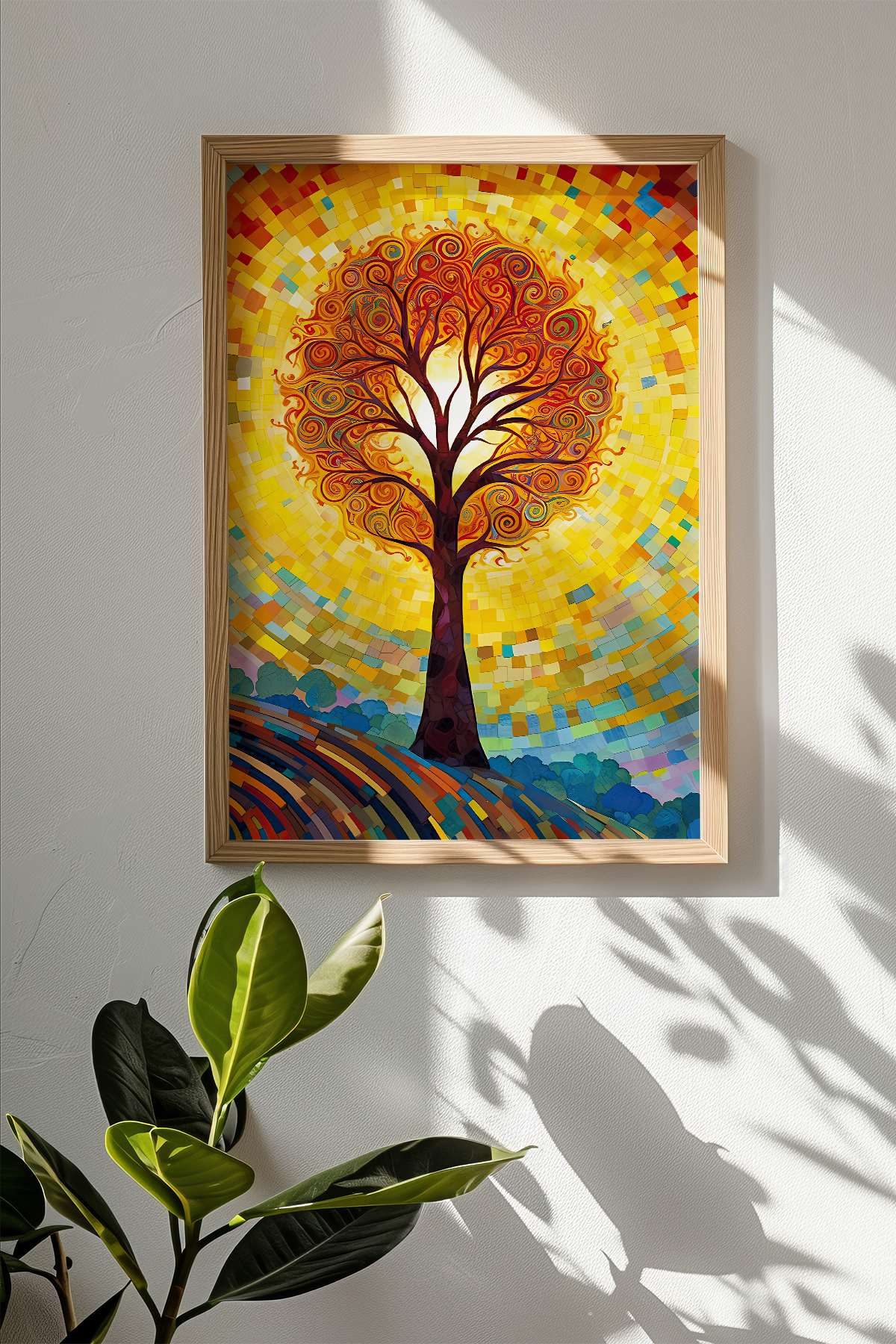 Quadro Decorativo Multicolor com Moldura de Madeira Maciça - Impressão Digital 33x48cm