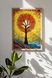 Quadro Decorativo Multicolor com Moldura de Madeira Maciça - Impressão Digital 33x48cm