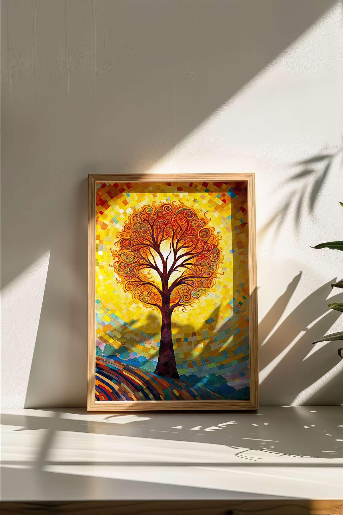 Quadro Decorativo Multicolor com Moldura de Madeira Maciça - Impressão Digital 33x48cm