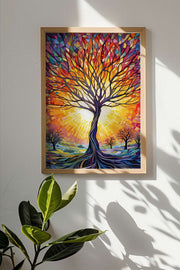 Quadro Decorativo Multicolor com Moldura de Madeira Maciça - Impressão Digital 33x48cm