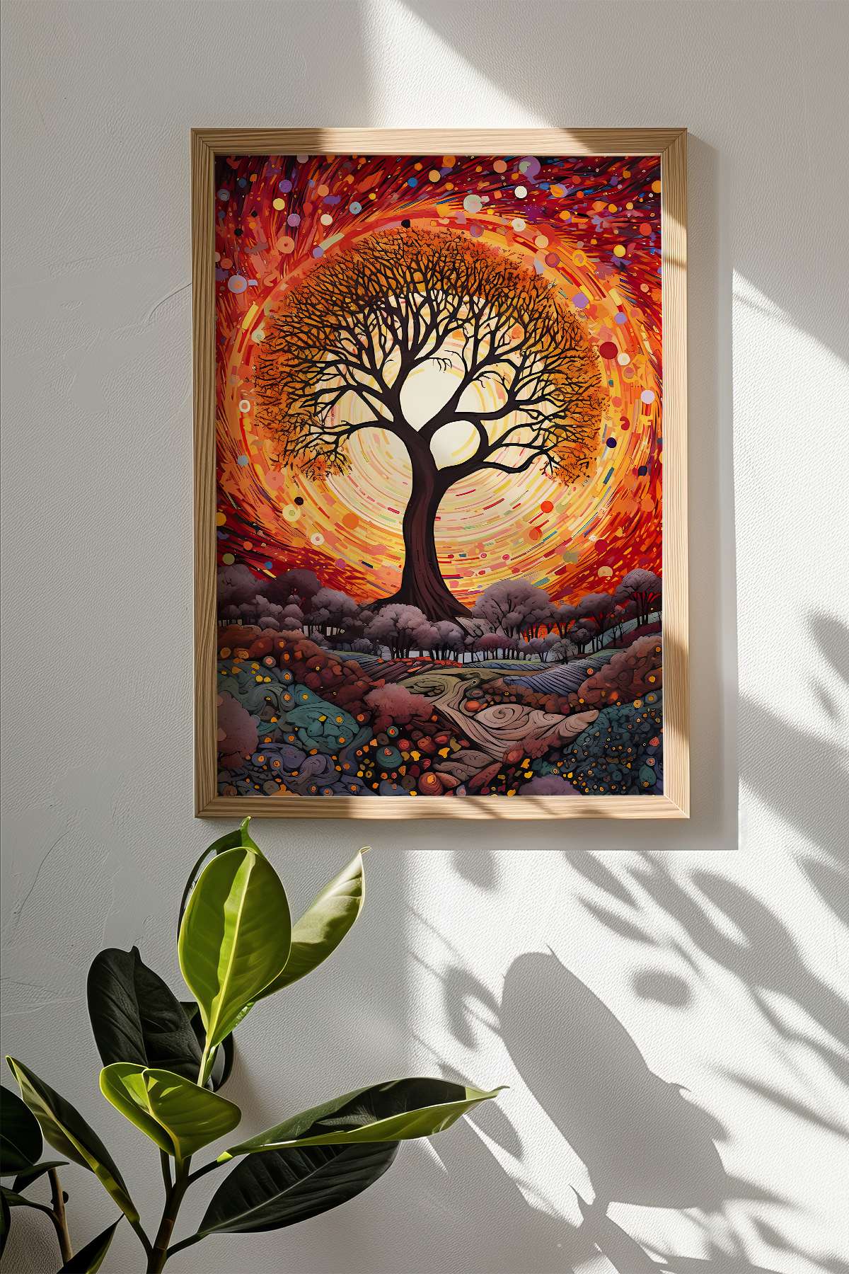 Quadro Decorativo Emoldurado Multicolor 33x48cm - Moldura Madeira Maciça 2cm - Impressão Digital em MDF