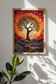 Quadro Decorativo Emoldurado Multicolor 33x48cm - Moldura Madeira Maciça 2cm - Impressão Digital em MDF