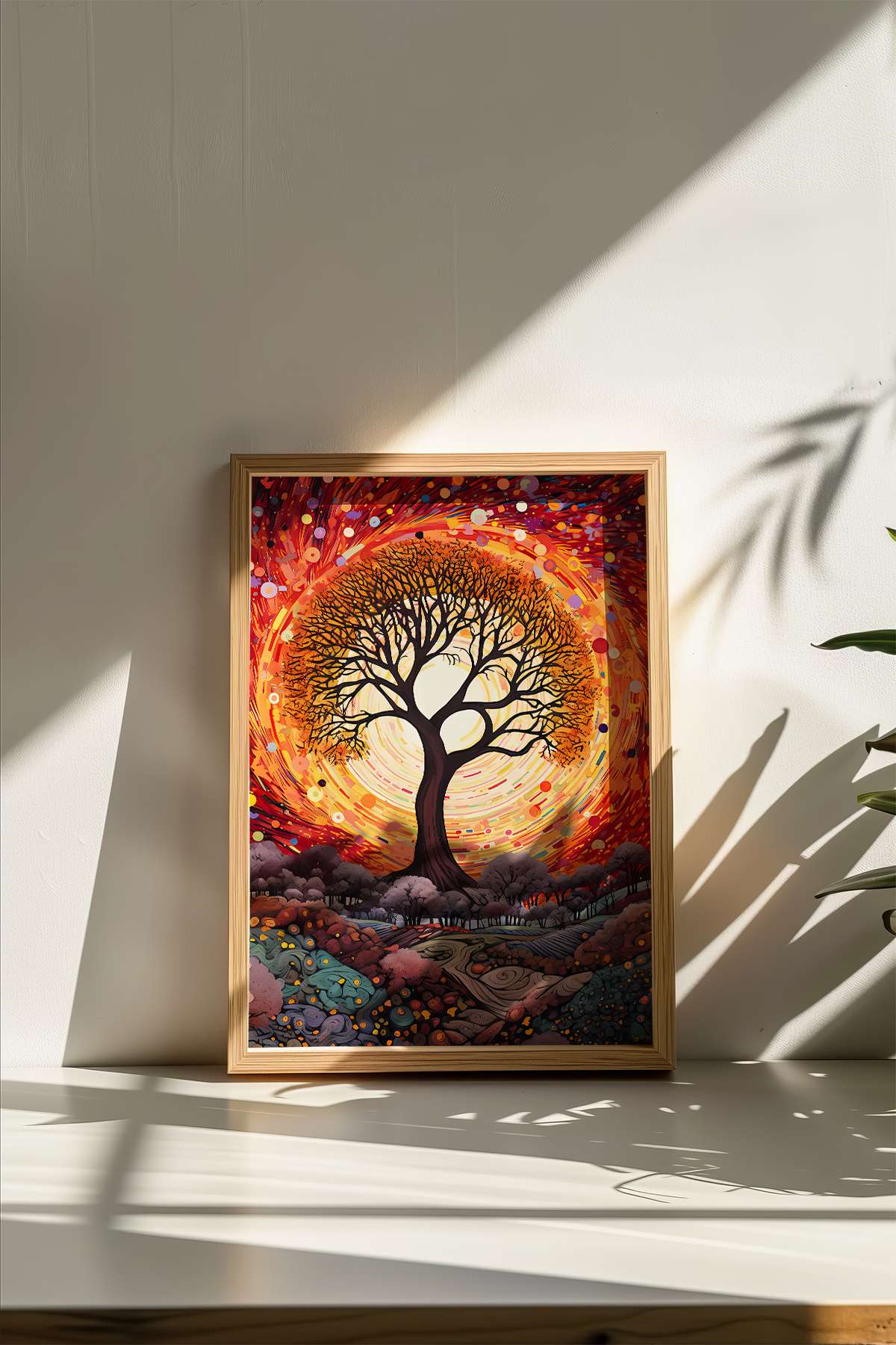 Quadro Decorativo Emoldurado Multicolor 33x48cm - Moldura Madeira Maciça 2cm - Impressão Digital em MDF