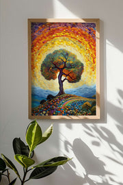 Quadro Decorativo Multicolor com Moldura de Madeira Maciça - Impressão Digital Premium 33x48cm