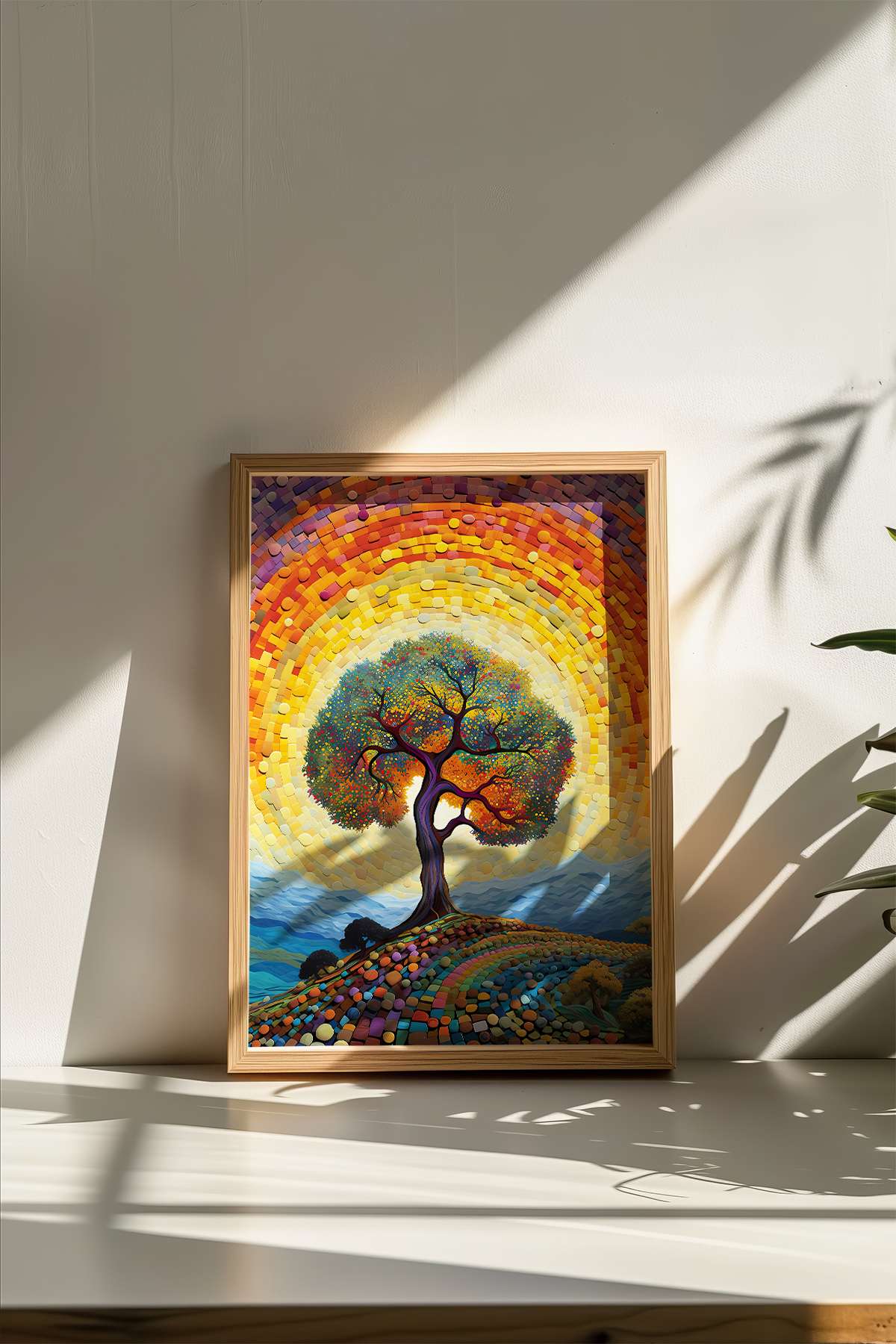 Quadro Decorativo Multicolor com Moldura de Madeira Maciça - Impressão Digital Premium 33x48cm