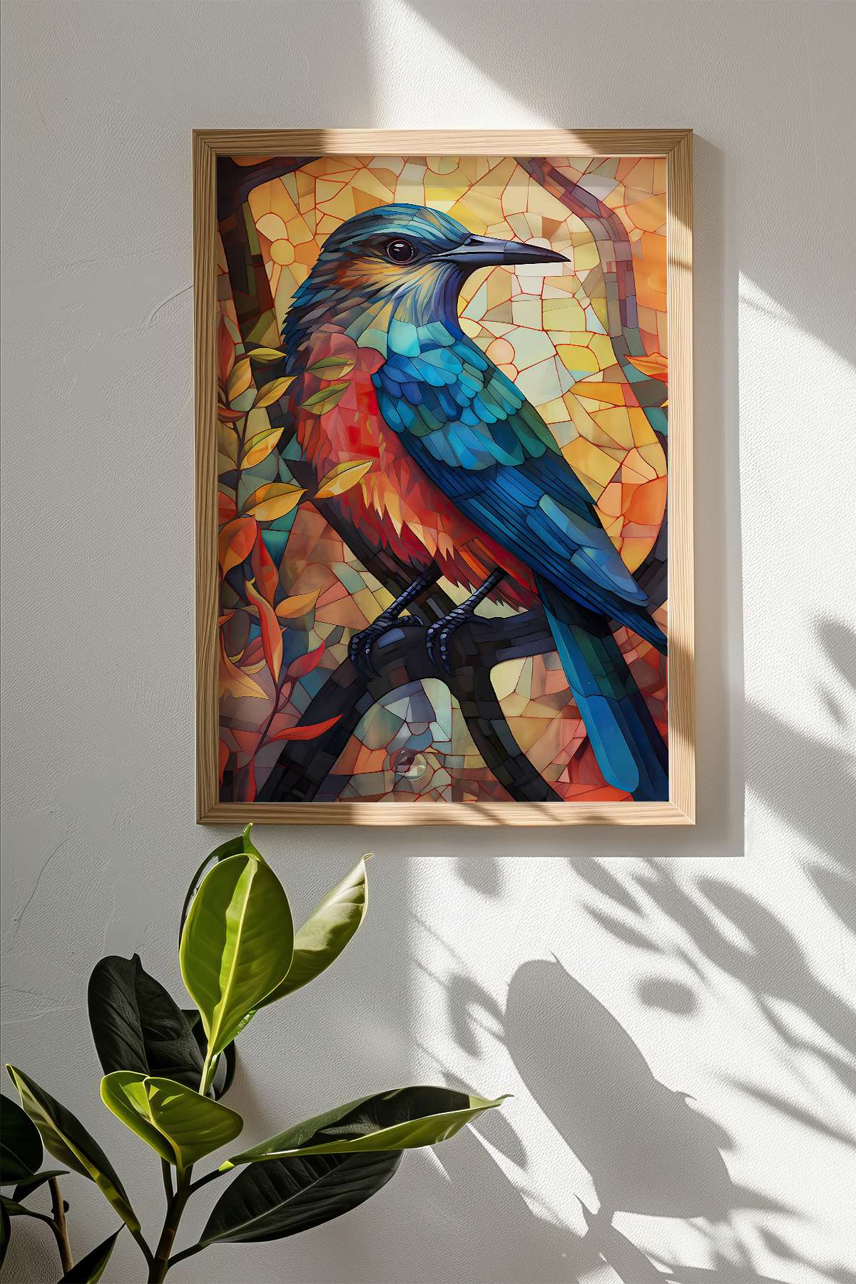 Quadro Decorativo Multicolor com Moldura de Madeira Maciça - Impressão Digital Premium 33x48cm