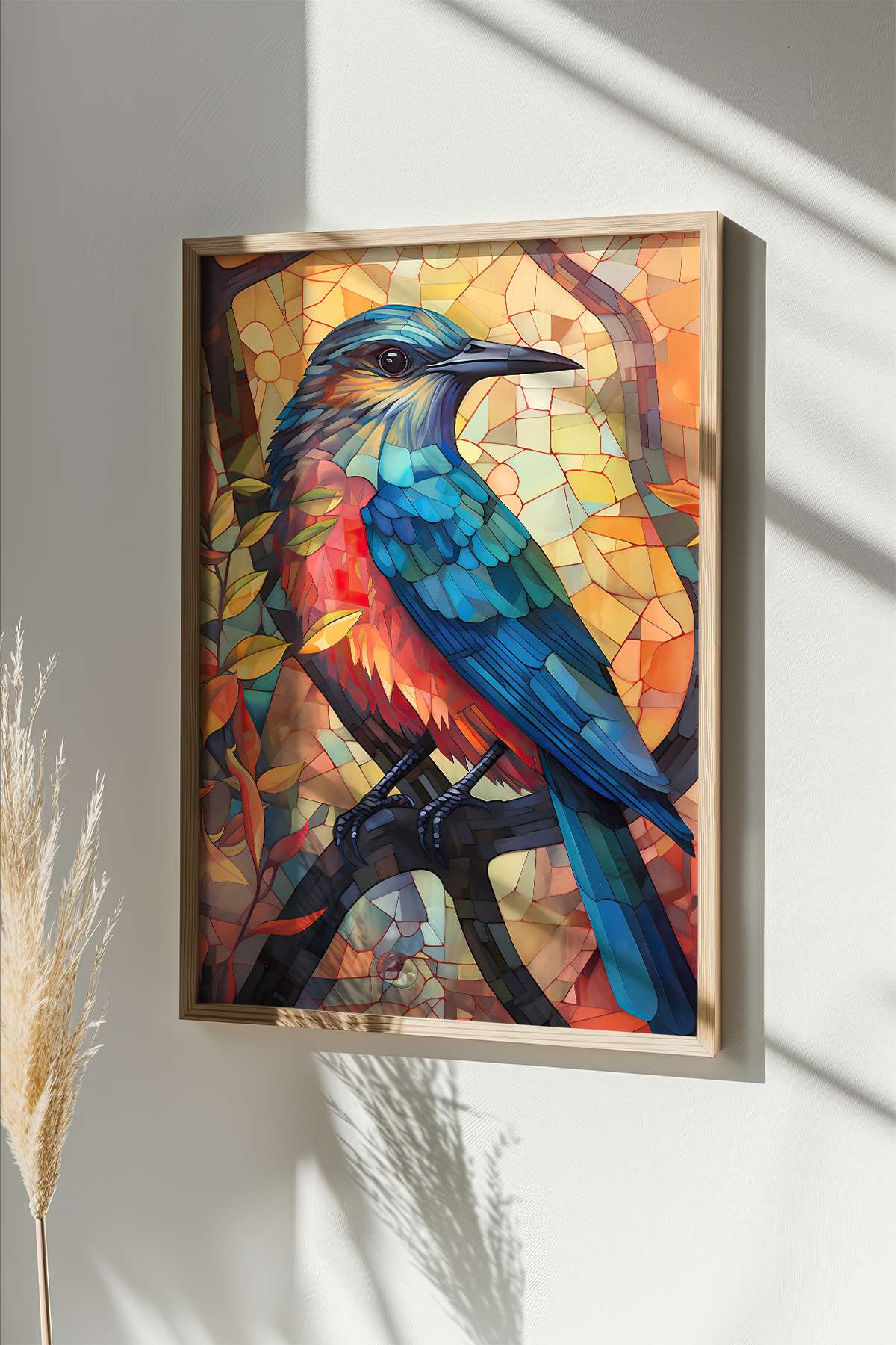 Quadro Decorativo Multicolor com Moldura de Madeira Maciça - Impressão Digital Premium 33x48cm