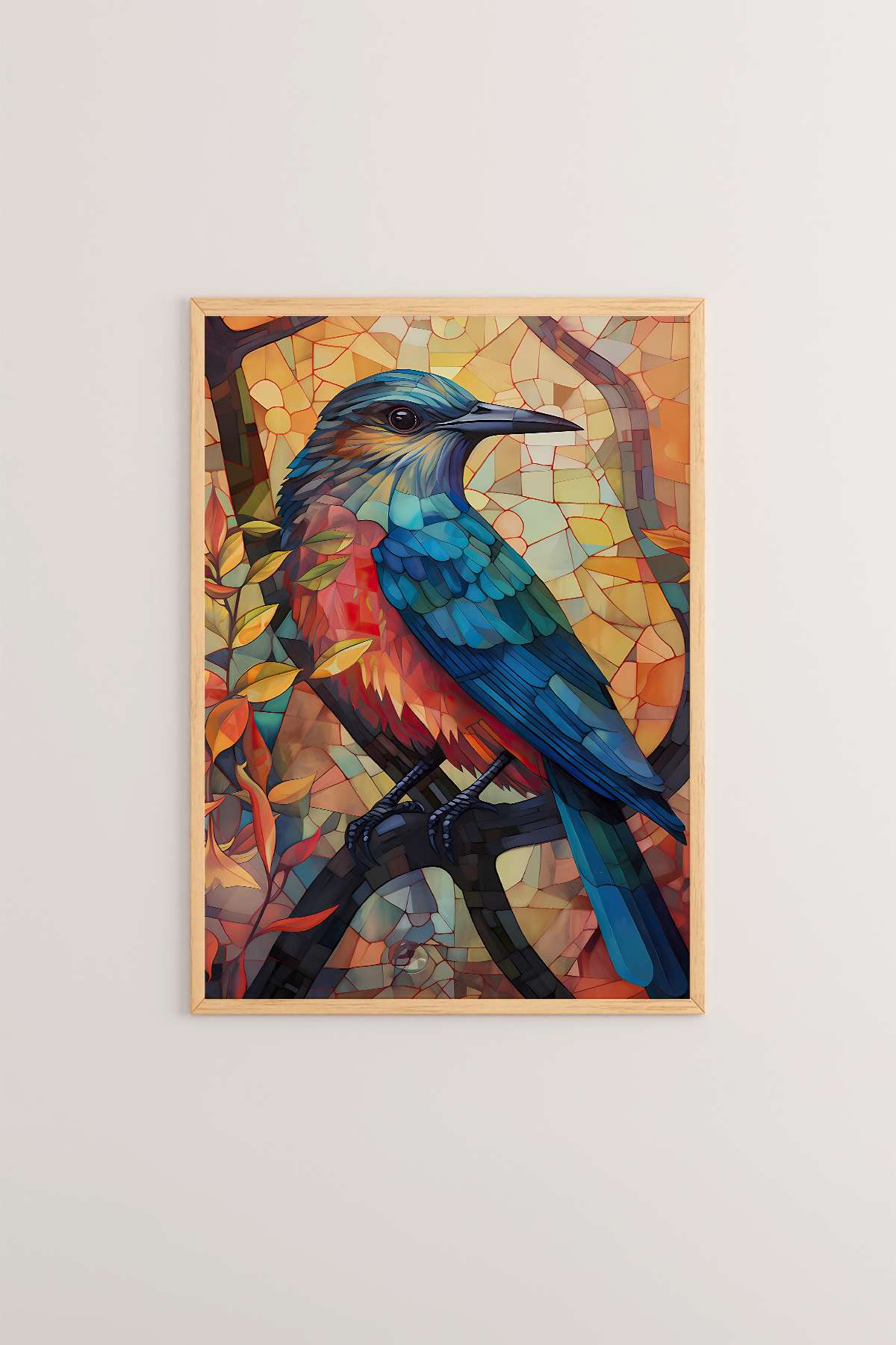 Quadro Decorativo Multicolor com Moldura de Madeira Maciça - Impressão Digital Premium 33x48cm