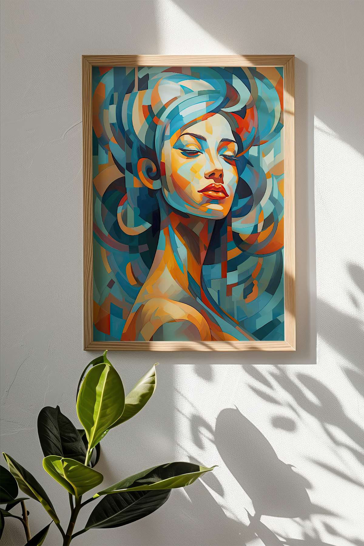 Quadro Decorativo Emoldurado Multicolor 33x48cm - Moldura Madeira Maciça 2cm - Impressão Digital em MDF