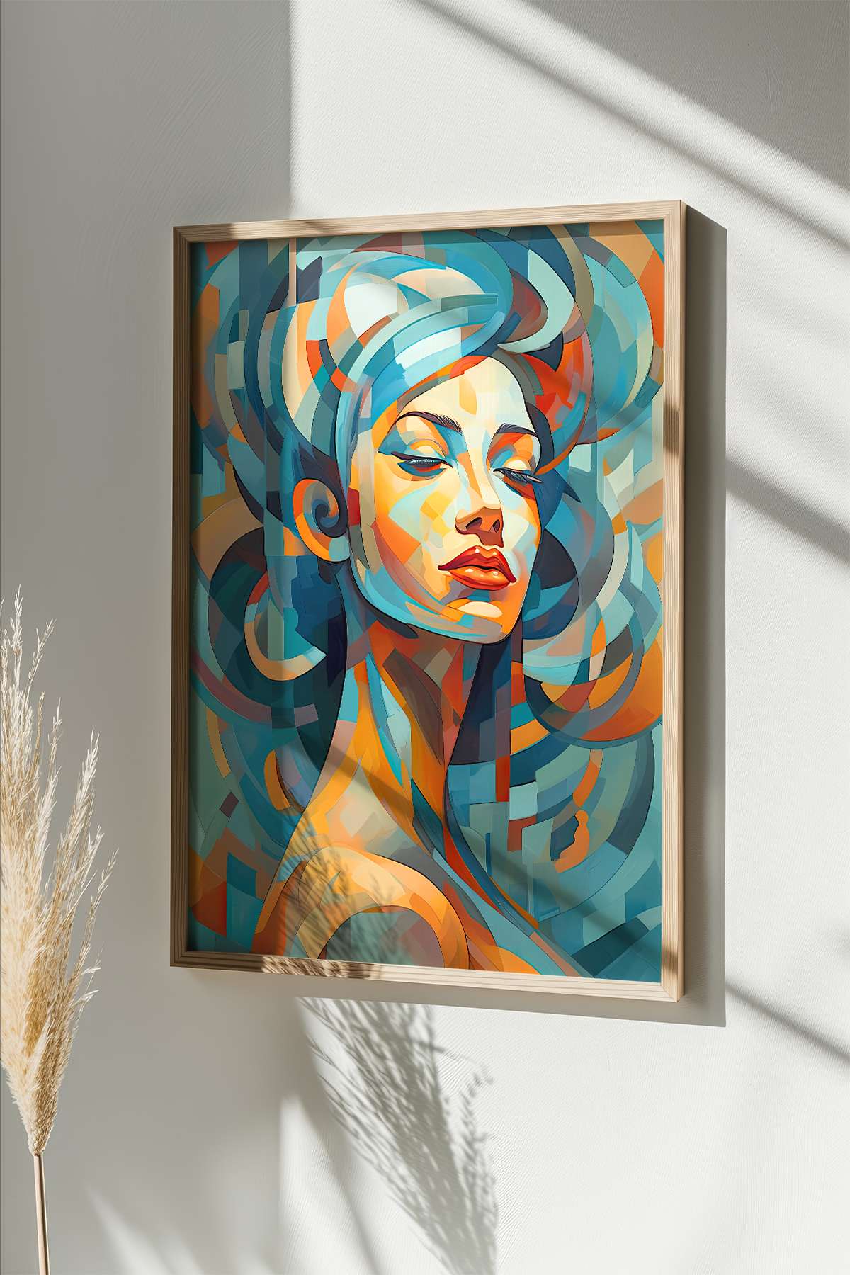 Quadro Decorativo Emoldurado Multicolor 33x48cm - Moldura Madeira Maciça 2cm - Impressão Digital em MDF