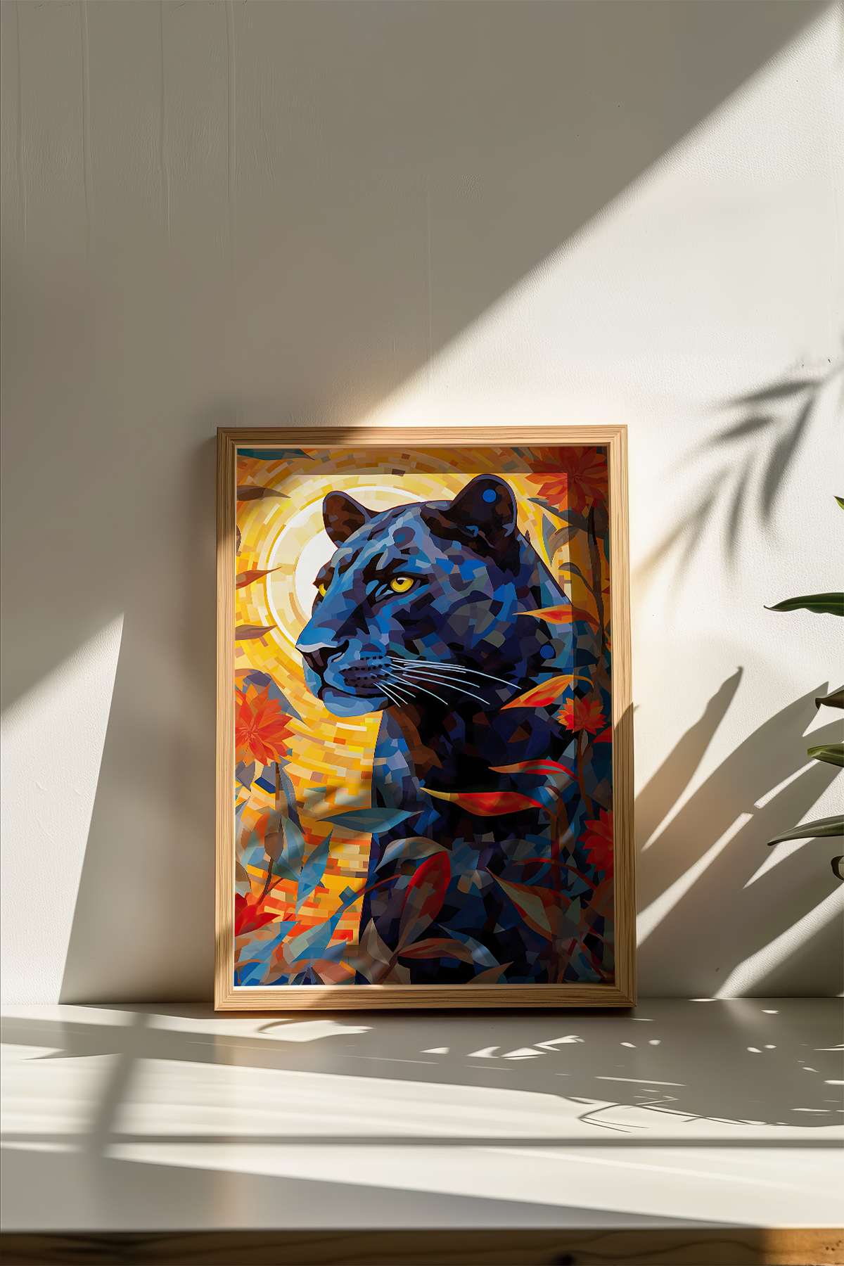 Quadro Decorativo Multicolor com Moldura de Madeira Maciça - Impressão Digital Premium 33x48cm