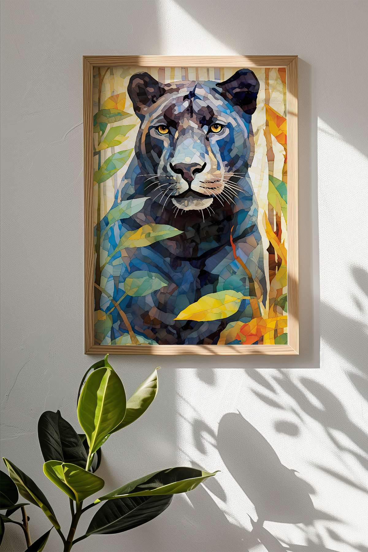 Quadro Decorativo Emoldurado Multicolor 33x48cm - Moldura Madeira Maciça 2cm - Impressão Digital em MDF