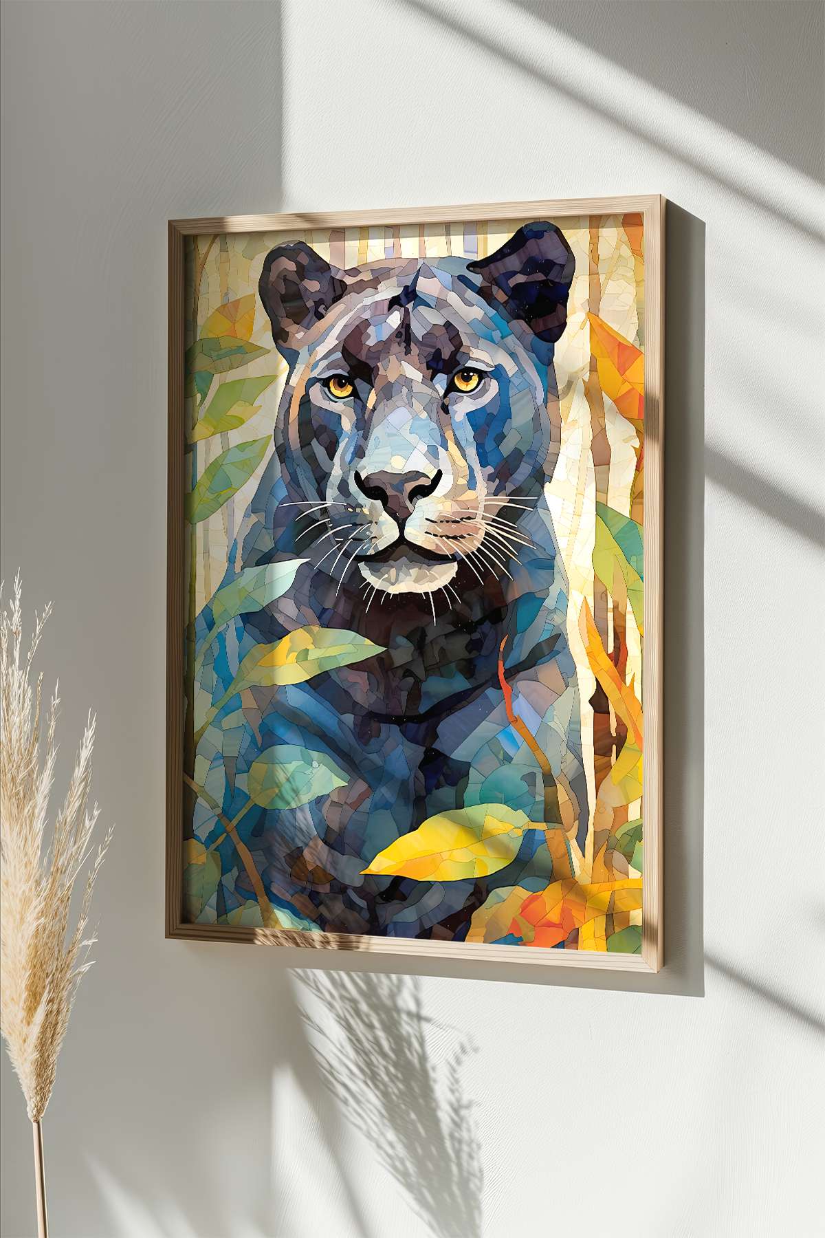 Quadro Decorativo Emoldurado Multicolor 33x48cm - Moldura Madeira Maciça 2cm - Impressão Digital em MDF