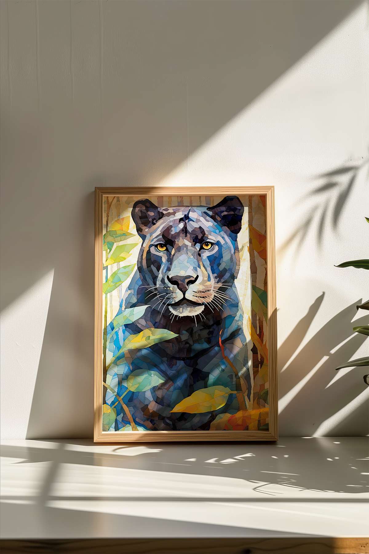 Quadro Decorativo Emoldurado Multicolor 33x48cm - Moldura Madeira Maciça 2cm - Impressão Digital em MDF