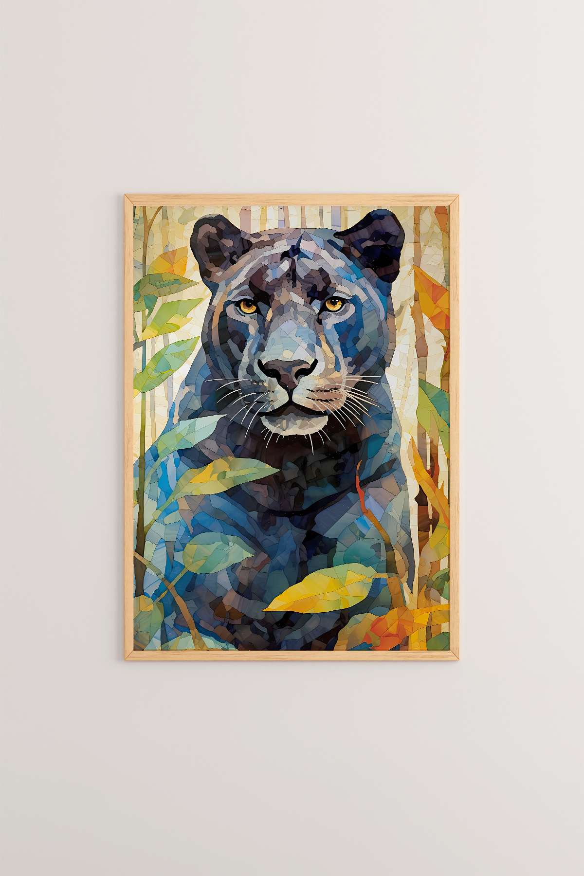 Quadro Decorativo Emoldurado Multicolor 33x48cm - Moldura Madeira Maciça 2cm - Impressão Digital em MDF