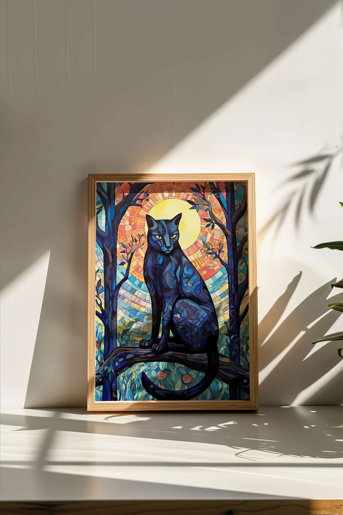 Quadro Decorativo Multicolor com Moldura de Madeira Maciça - Impressão Digital 33x48cm