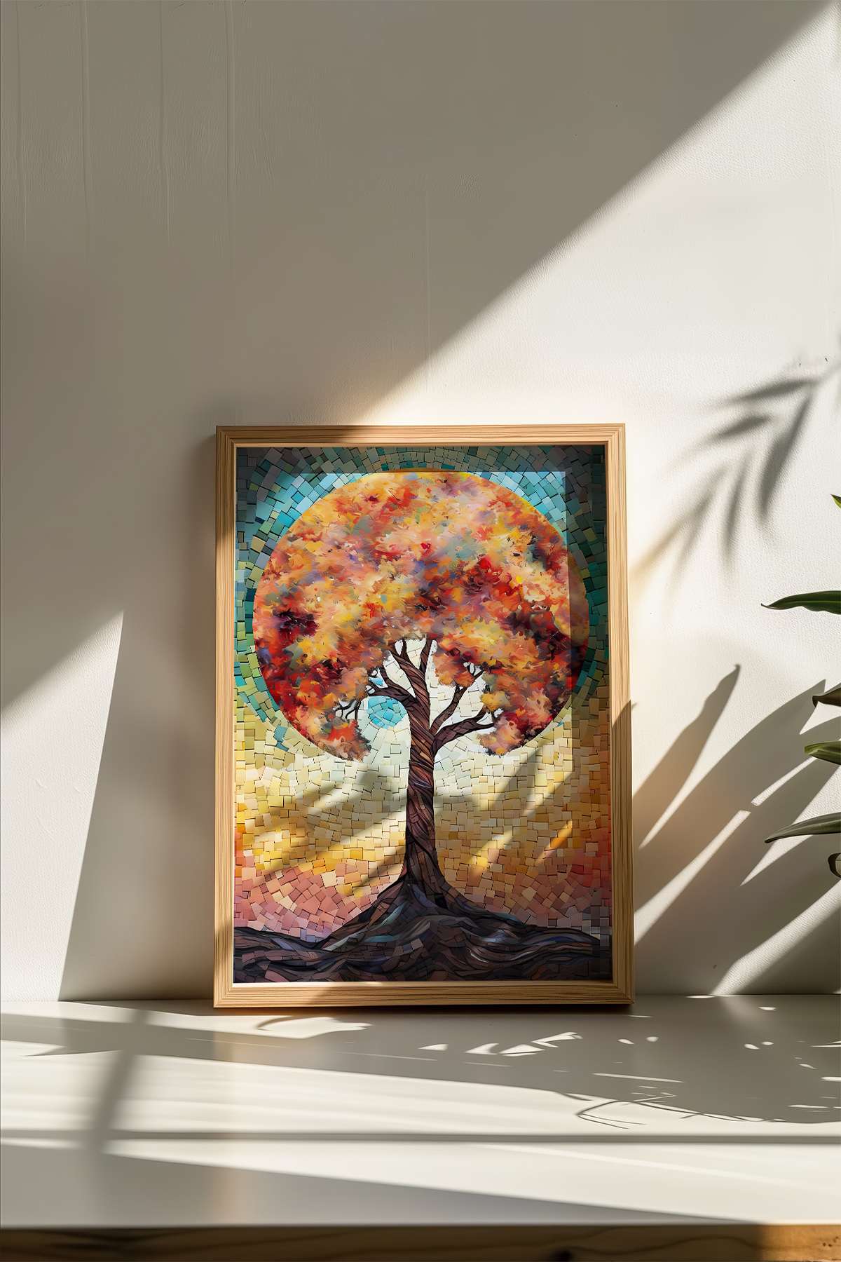 Quadro Decorativo Multicolor com Moldura de Madeira Maciça - Impressão Digital 33x48cm